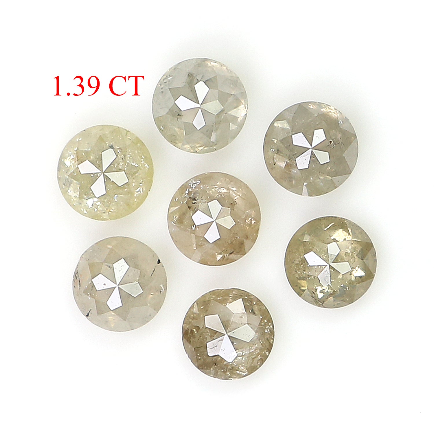 1.39 Ct Natural Loose Round Rose Cut Diamond Salt And Pepper Round Shape Diamond 3.30 MM Natural Grey Color Round Rose Cut Diamond LQ9686