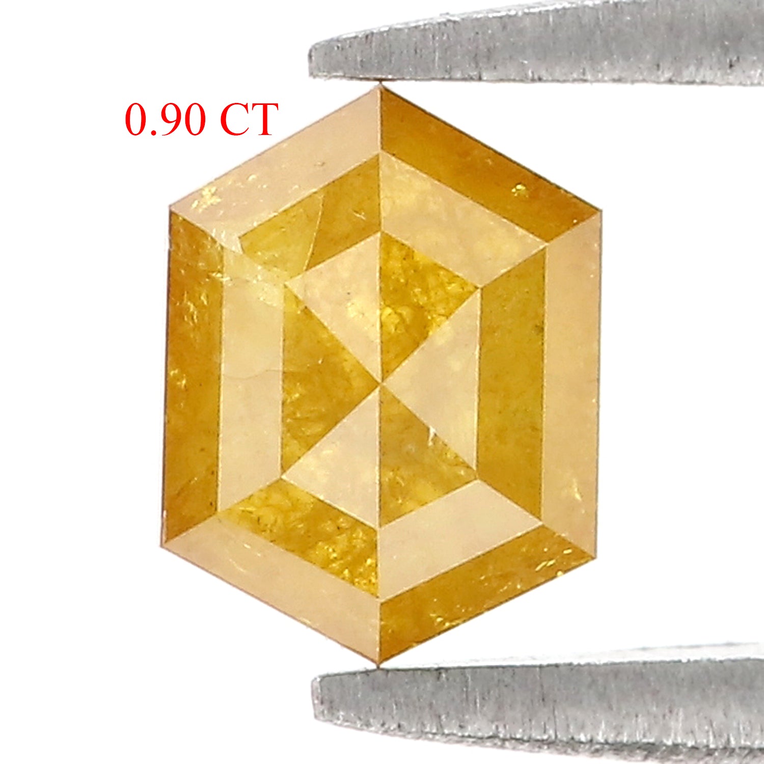 0.90 CT Natural Loose Hexagon Shape Diamond Yellow Color Hexagon Cut Diamond 6.75 MM Natural Loose Hexagon Shape Rose Cut Diamond QL9858