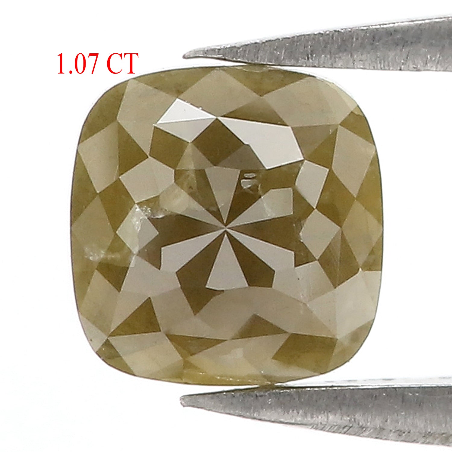 1.07 Ct Natural Loose Cushion Shape Diamond Green Color Cushion Diamond 6.25 MM Natural Diamond Green Color Cushion Rose Cut Diamond LQ3048