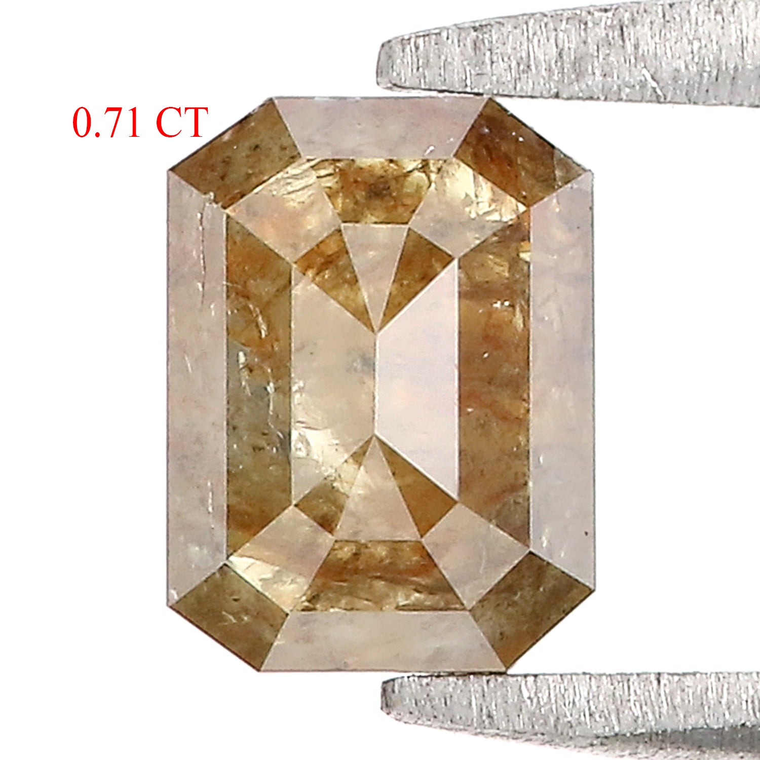 0.71 Ct Natural Loose Emerald Cut Diamond Green Brown Color Emerald Shape Diamond 6.35 MM Natural Loose Diamond Emerald Shape Diamond QL496