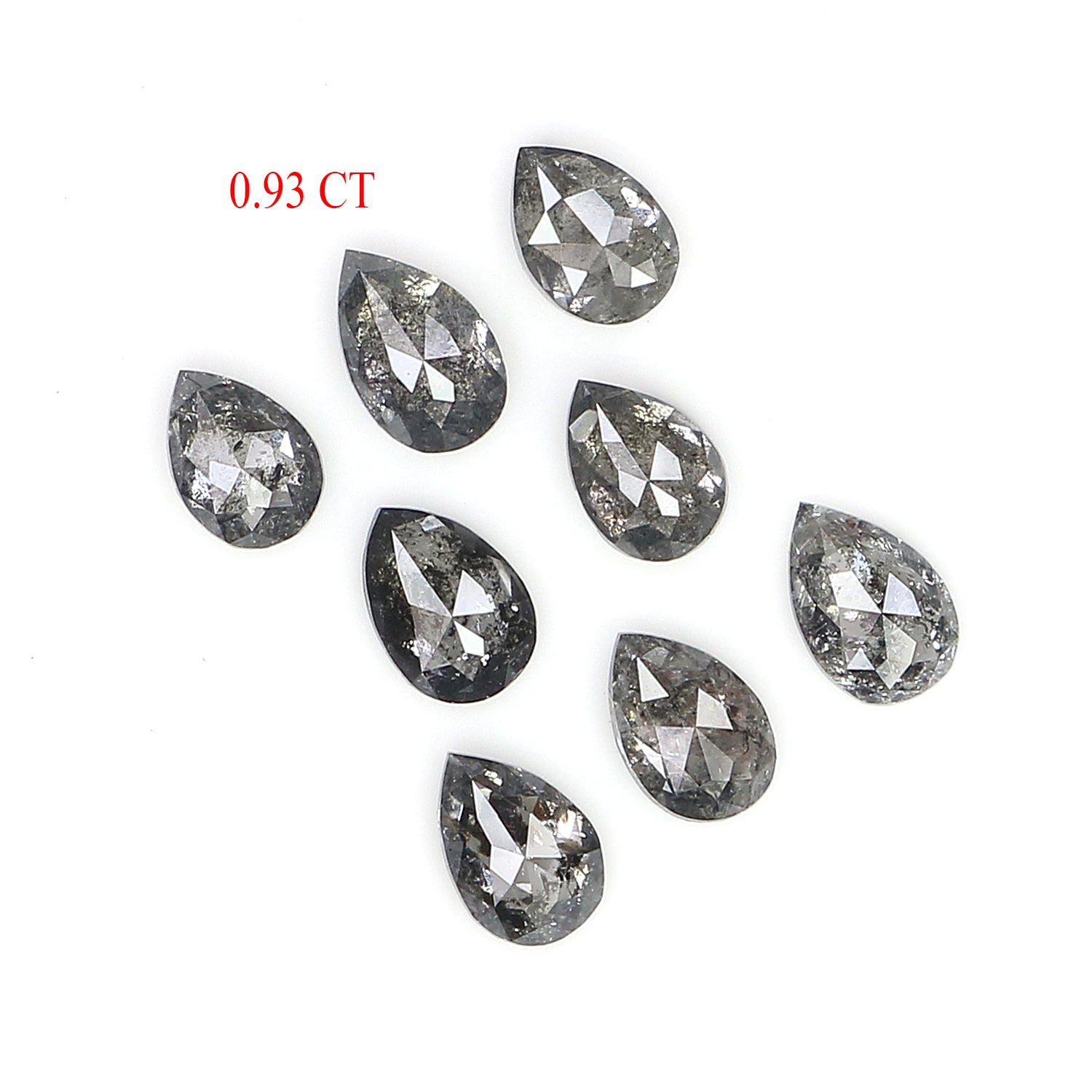 0.93 CT Natural Loose Pear Shape Diamond Salt And Pepper Pear Diamond 3.50 MM Natural Loose Black Grey Color Pear Rose Cut Diamond LQ1295