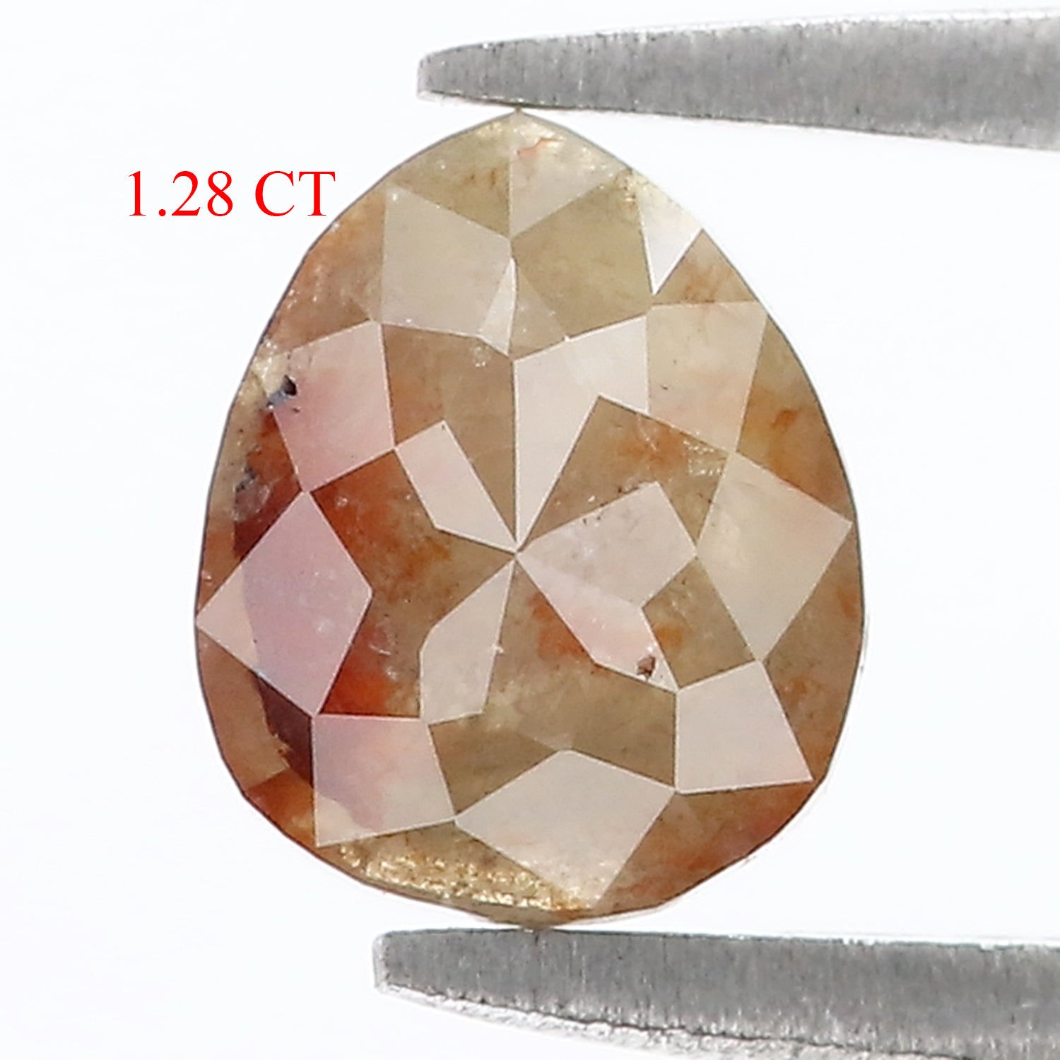 Natural Loose Pear Grey Brown Color Diamond 1.28 CT 7.50 MM Pear Shape Rose Cut Diamond L6718