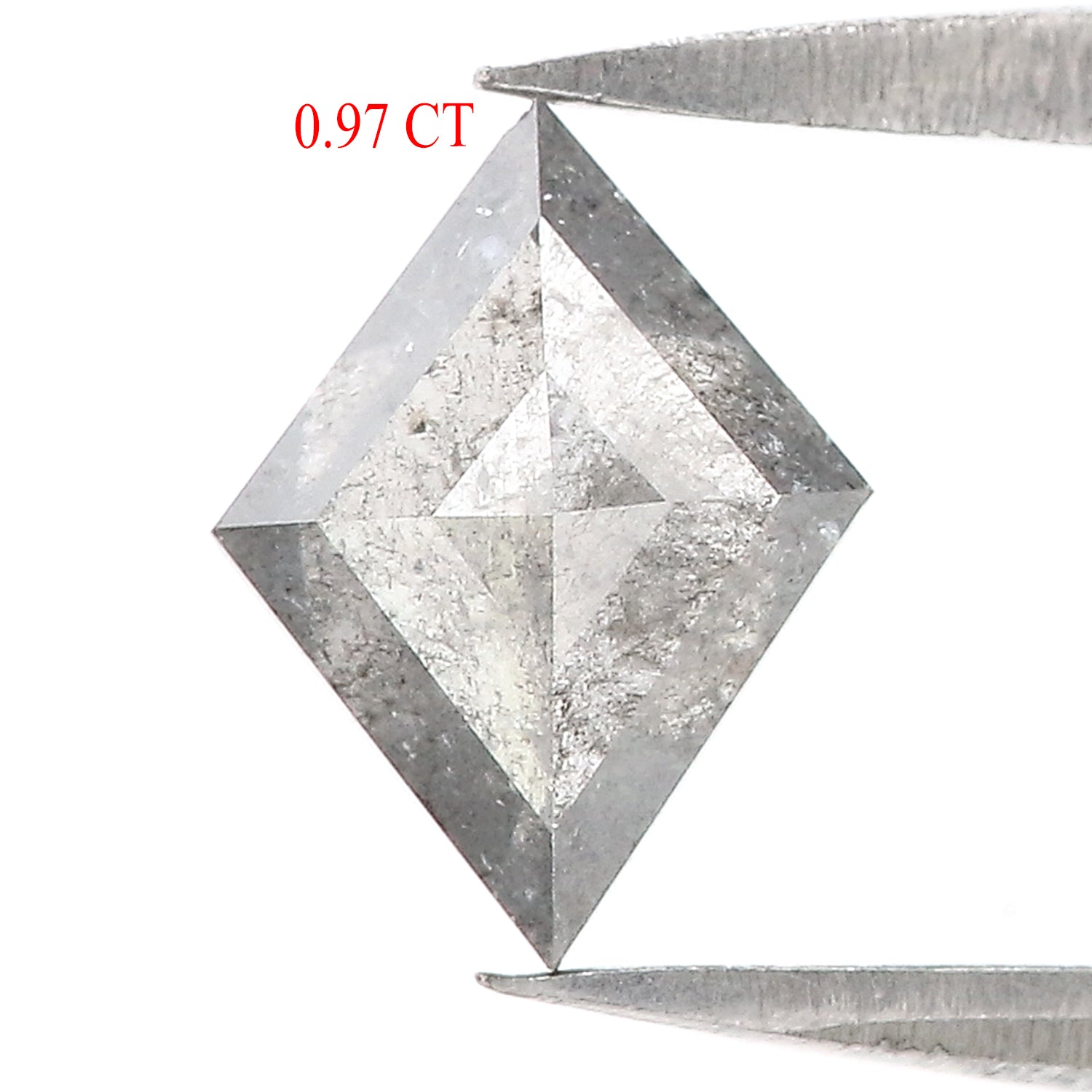 0.97 Ct Natural Loose Kite Shape Diamond Salt And Pepper Kite Diamond 8.25 MM Natural Diamond Black Grey Color Kite Rose Cut Diamond QL3065