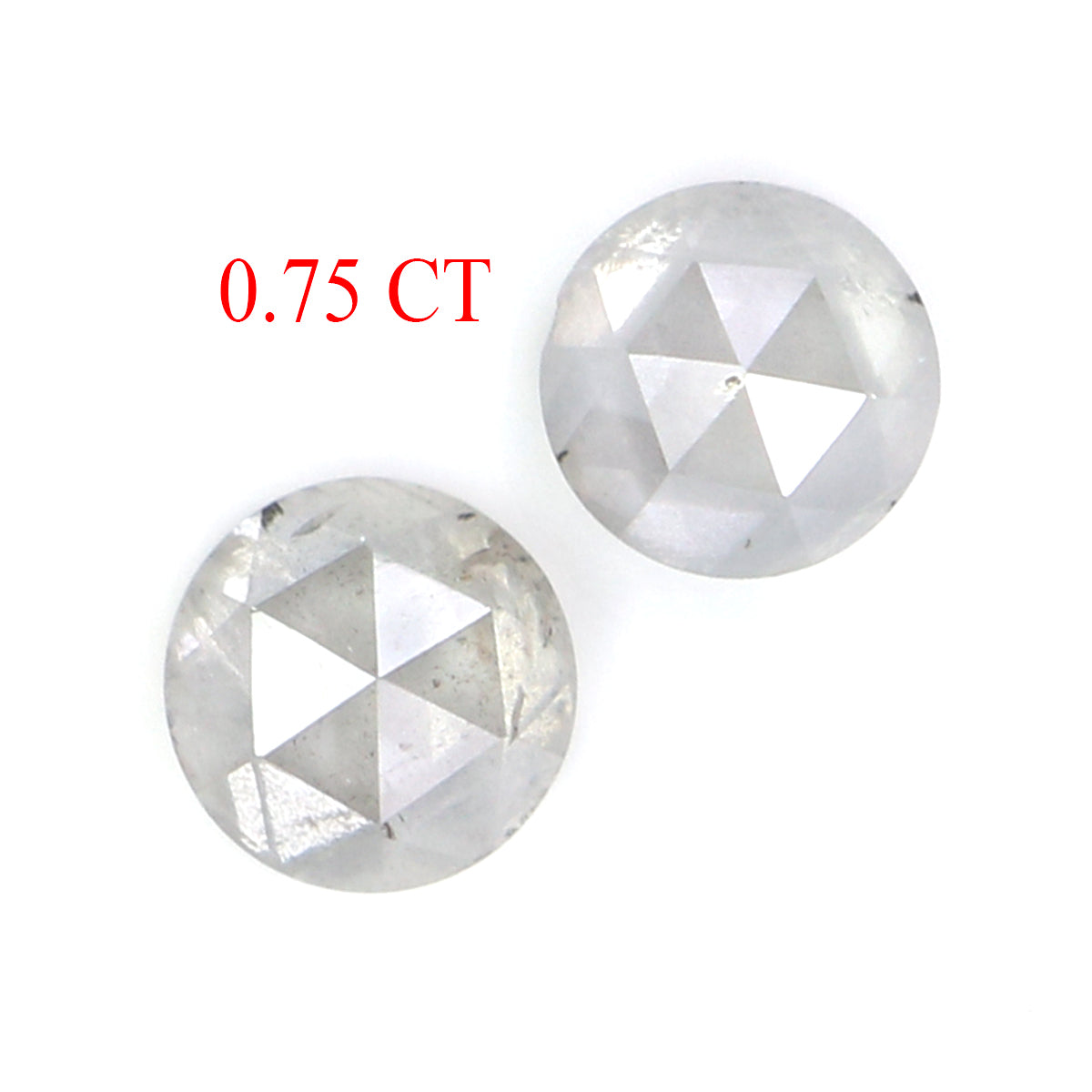 0.75 CT Natural Loose Round Shape Pair Diamond Grey Color Round Cut Diamond 4.30 MM Natural Loose Grey Color Round Rose Cut Diamond KQ2657