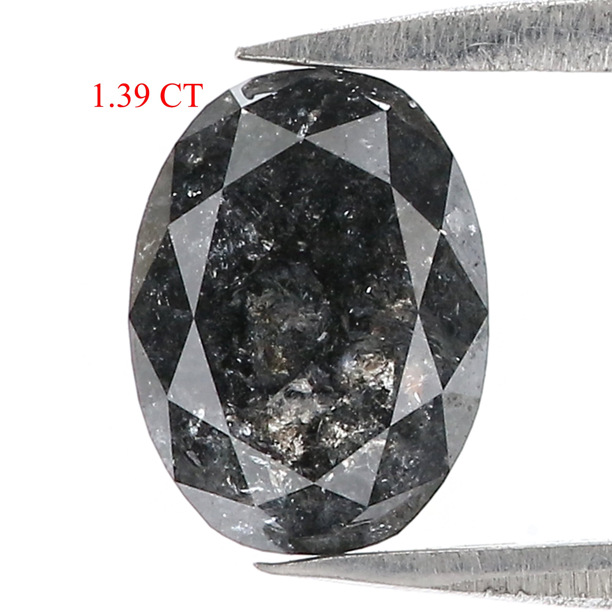 1.39 Ct Natural Loose Oval Shape Diamond Salt And Pepper Oval Cut Diamond 8.25 MM Natural Loose Diamond Oval Shape Rose Cut Diamond QL3100
