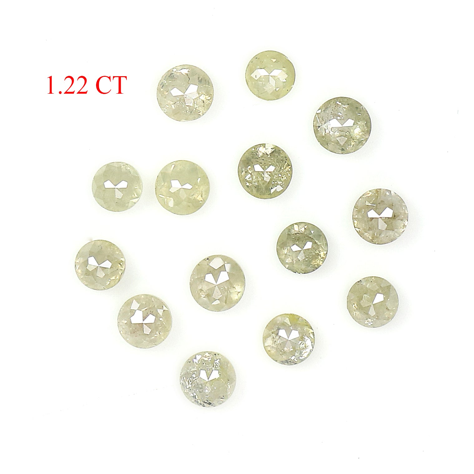 1.22 CT Natural Loose Round Rose Cut Diamond Grey Color Round Shape Diamond 2.30 MM Natural Loose Yellow Color Round Rose Cut Diamond LQ9220