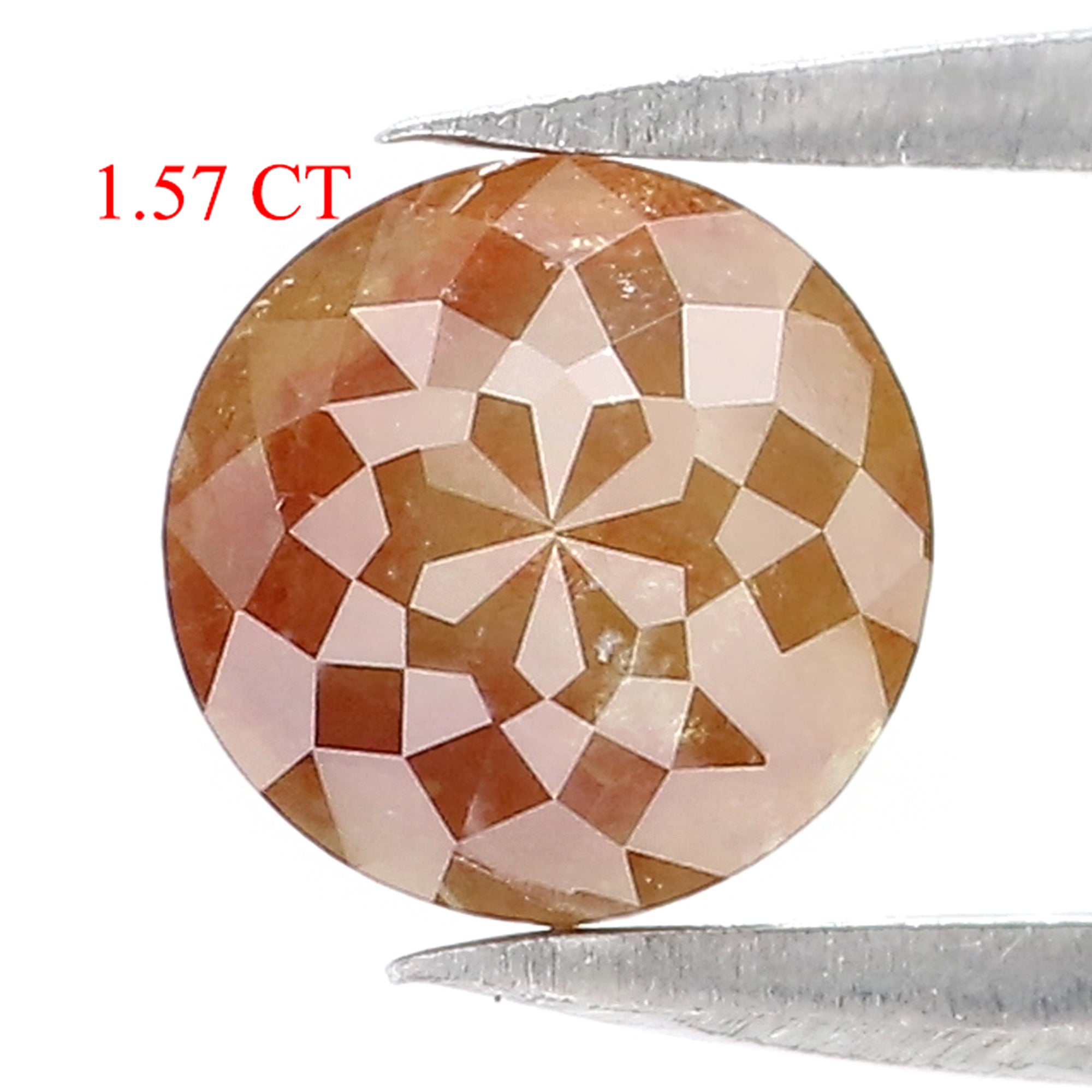 1.57 CT Natural Loose Round Rose Cut Diamond Brown Color Round Shape Diamond 6.60 MM Natural Yellow Color Round Rose Cut Diamond LQ8896