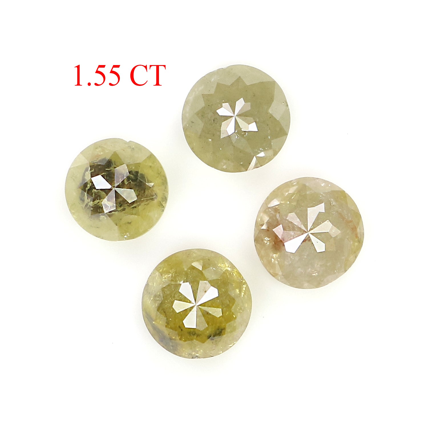 1.55 CT Natural Loose Round Rose Cut Diamond Grey Color Round Shape Diamond 4.00 MM Natural Loose Green Color Round Rose Cut Diamond LQ5888