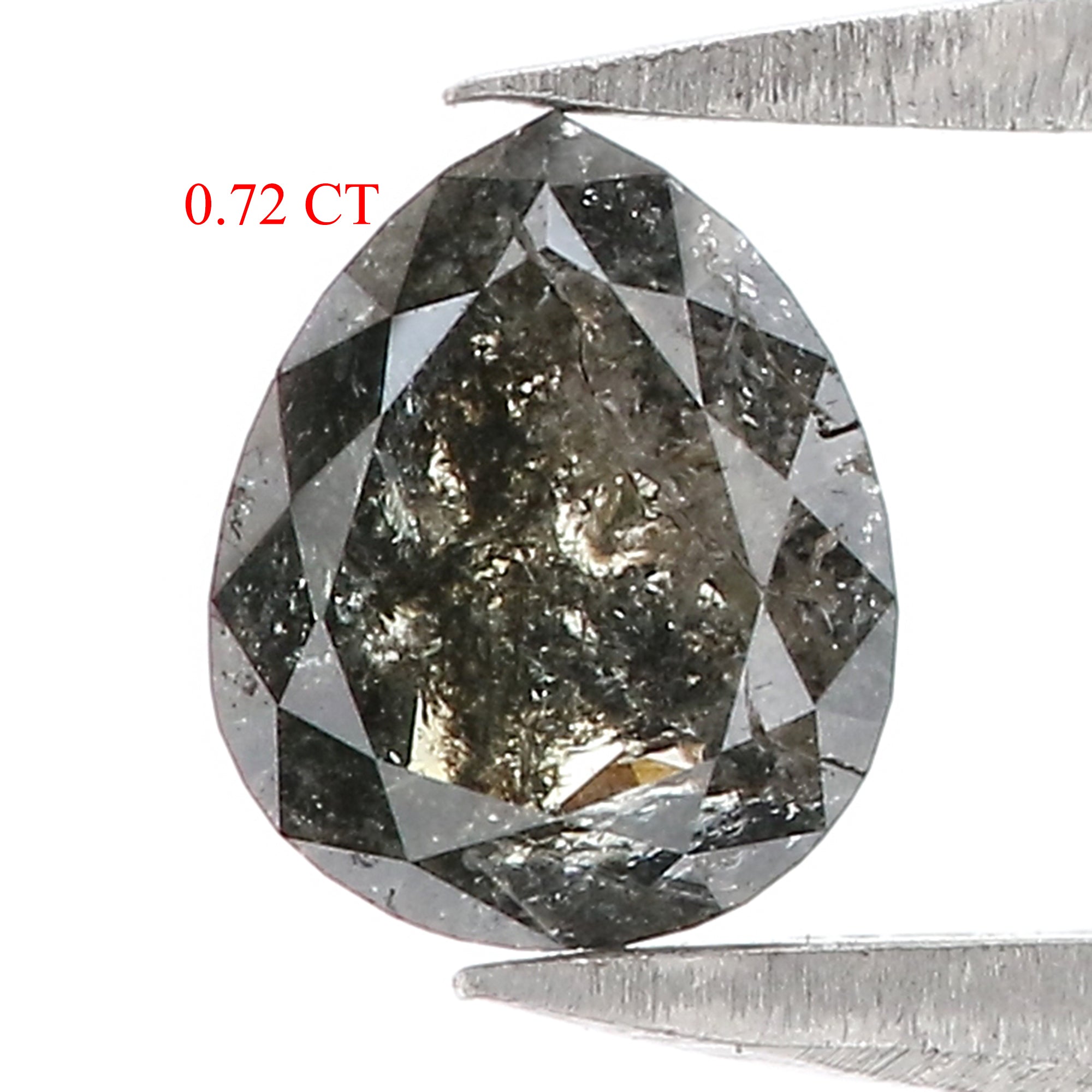 0.72 CT Natural Loose Pear Shape Diamond Salt And Pepper Pear Cut Diamond 5.95 MM Natural Loose Black Grey Pear Rose Cut Diamond LQ3086