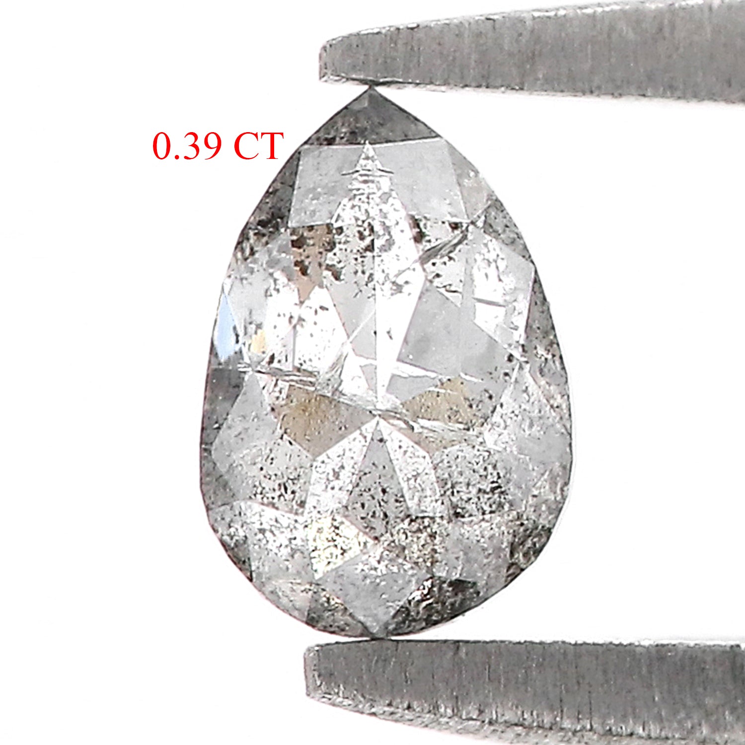 0.39 CT Natural Loose Pear Shape Diamond Salt And Pepper Pear Shape Diamond 5.40 MM Natural Black Grey Color Pear Rose Cut Diamond QLB280