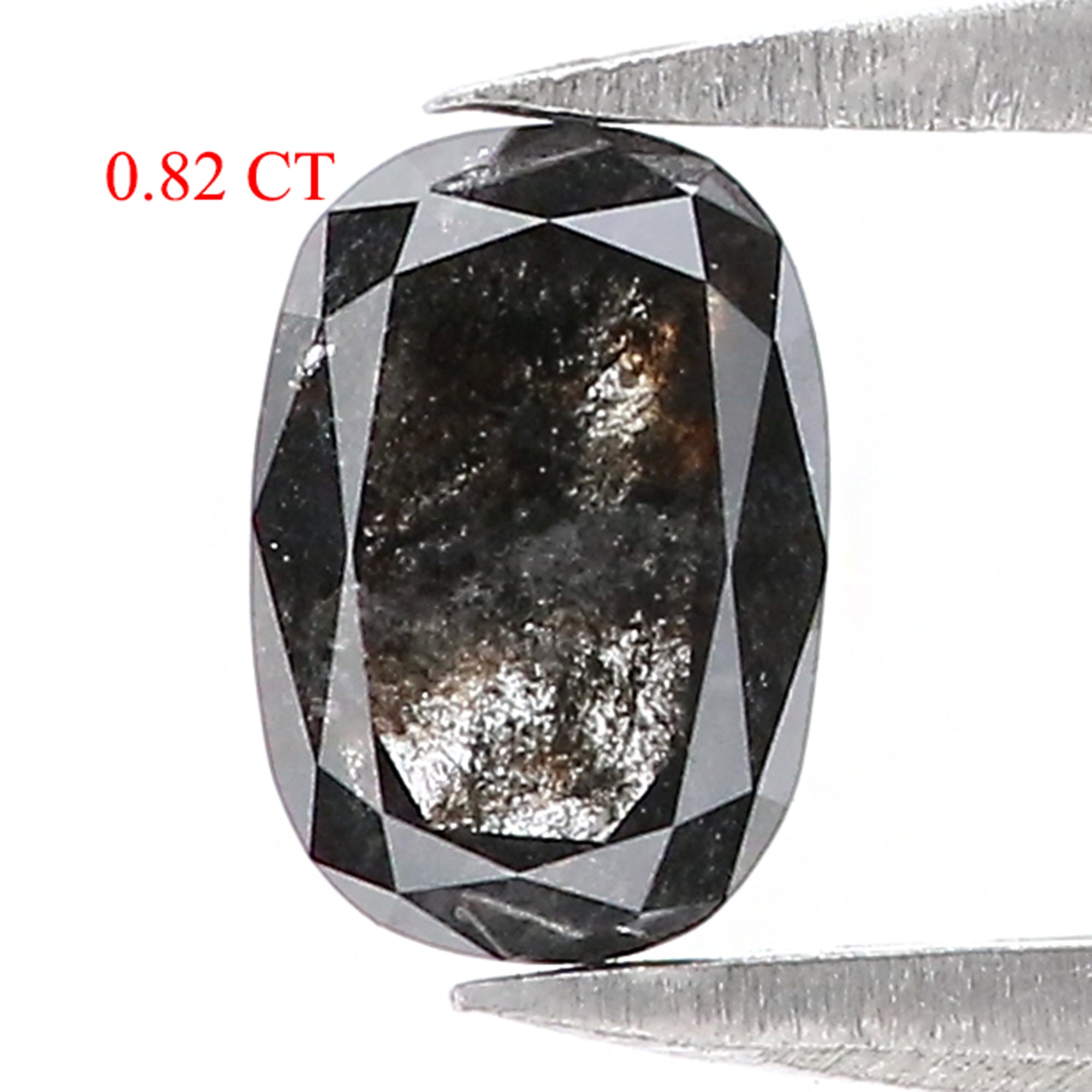 0.82 Ct Natural Loose Oval Shape Diamond Salt And Pepper Oval Diamond 6.70 MM Natural Diamond Black Grey Color Oval Rose Cut Diamond QK1066