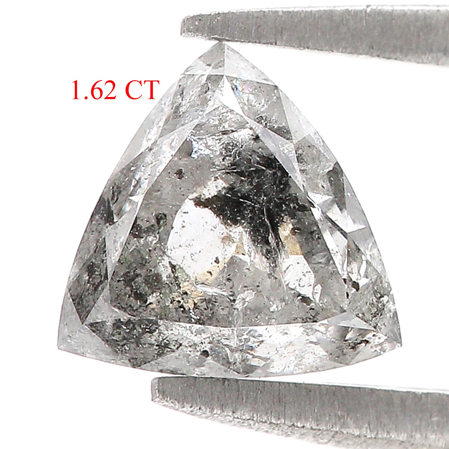 1.62 CT Natural Loose Triangle Shape Diamond Salt And Pepper Triangle Cut Diamond 7.00 MM Black Grey Color Triangle Rose Cut Diamond QL128