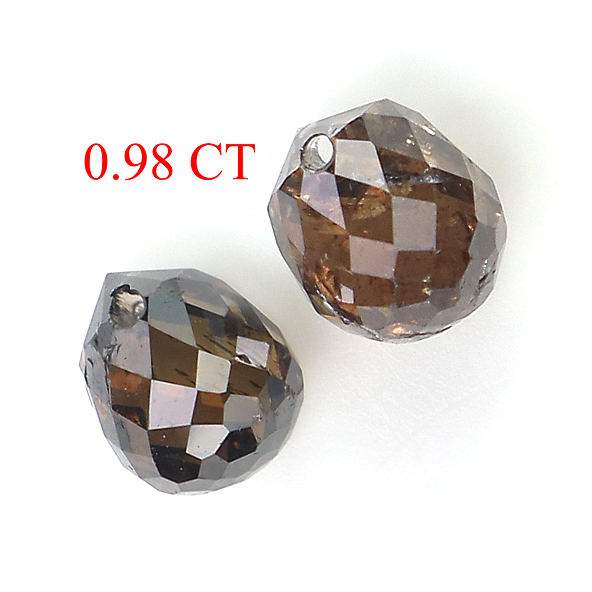 0.98 Ct Natural Loose Briolette Shape Diamond Brown Color Drop Diamond 4.30 MM Natural Loose Brown Color Briolette Rose Cut Diamond LQ171