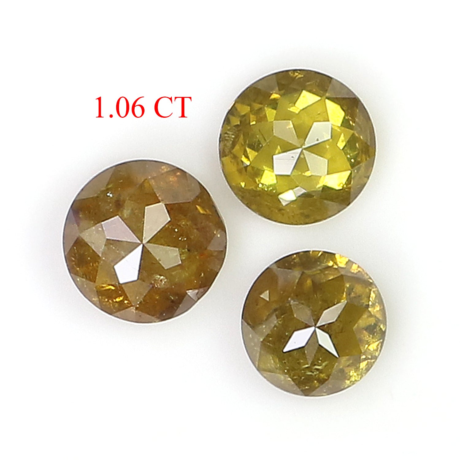 1.06 CT Natural Loose Round Rose Cut Diamond Yellow Color Round Shape Diamond 3.95 MM Natural Loose Brown Color Rose Cut Diamond LQ1039