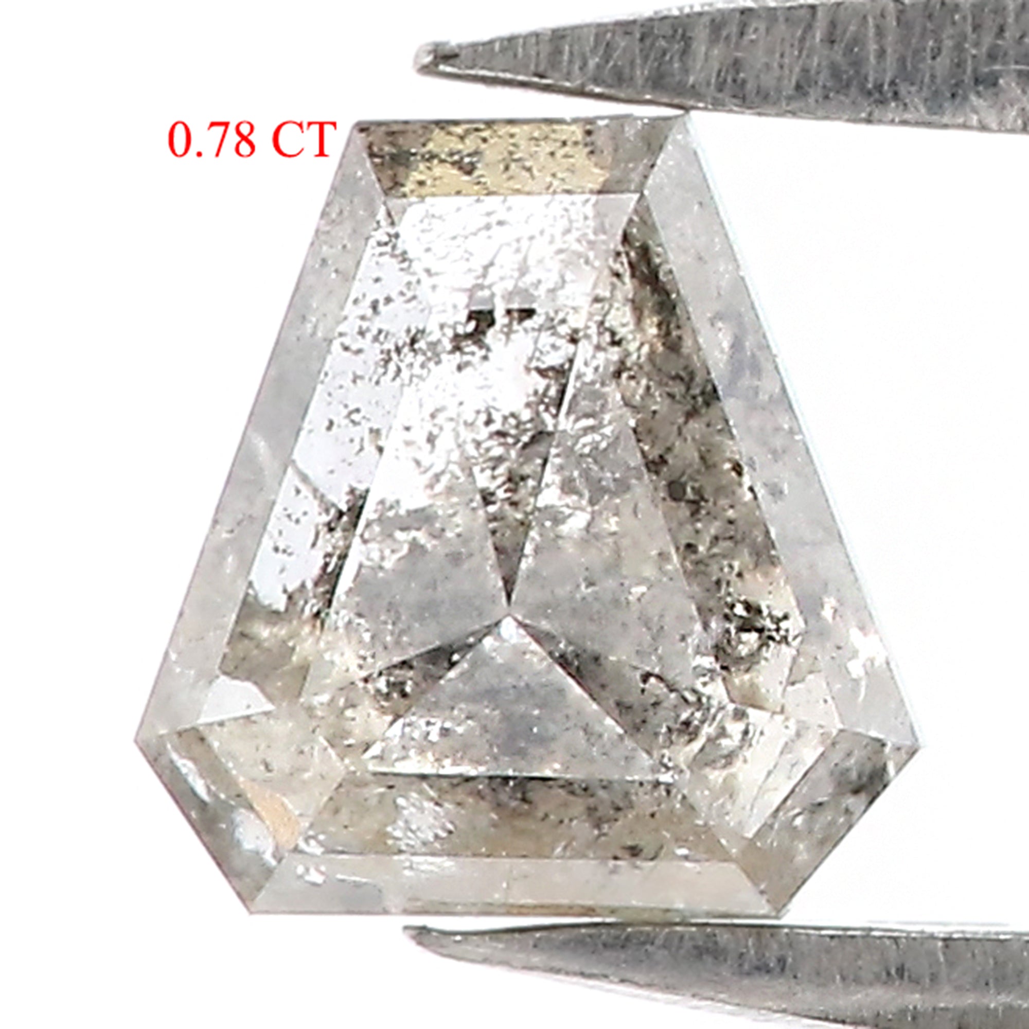 0.78 CT Natural Loose Coffin Shape Diamond Salt And Pepper Coffin Cut Diamond 5.70 MM Black Grey Color Coffin Shape Rose Cut Diamond QL8907