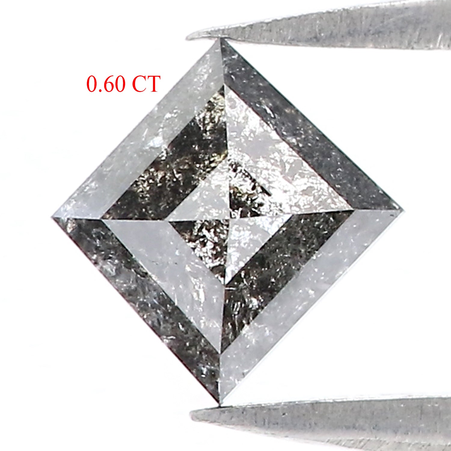 0.60 CT Natural Loose Kite Shape Diamond Salt And Pepper Kite Shape Diamond 6.80 MM Natural Black Grey Color Kite Rose Cut Diamond QL159