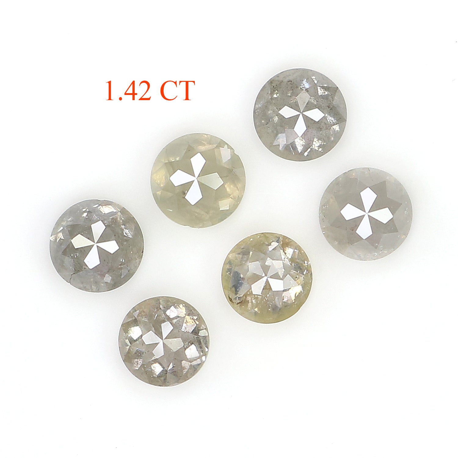 1.42 CT Natural Loose Round Rose Cut Diamond Grey Color Round Shape Diamond 3.50 MM Natural Loose Grey Color Round Rose Cut Diamond LQ1701