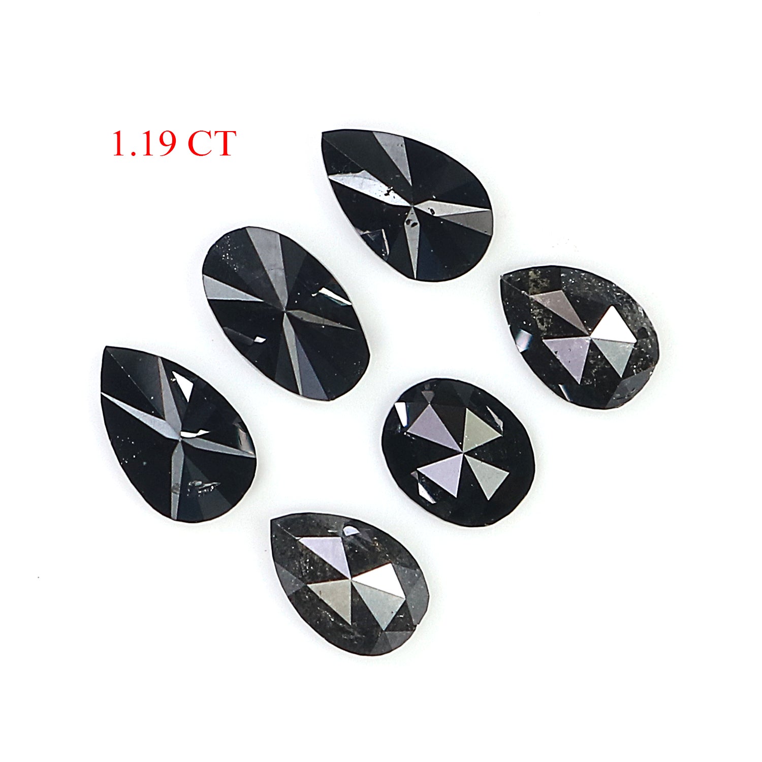 1.19 CT Natural Loose Mix Shape Diamond Black Color Mix Shape Diamond 4.00 MM Natural Loose Black Color Mix Shape Rose Cut Diamond LQ9126