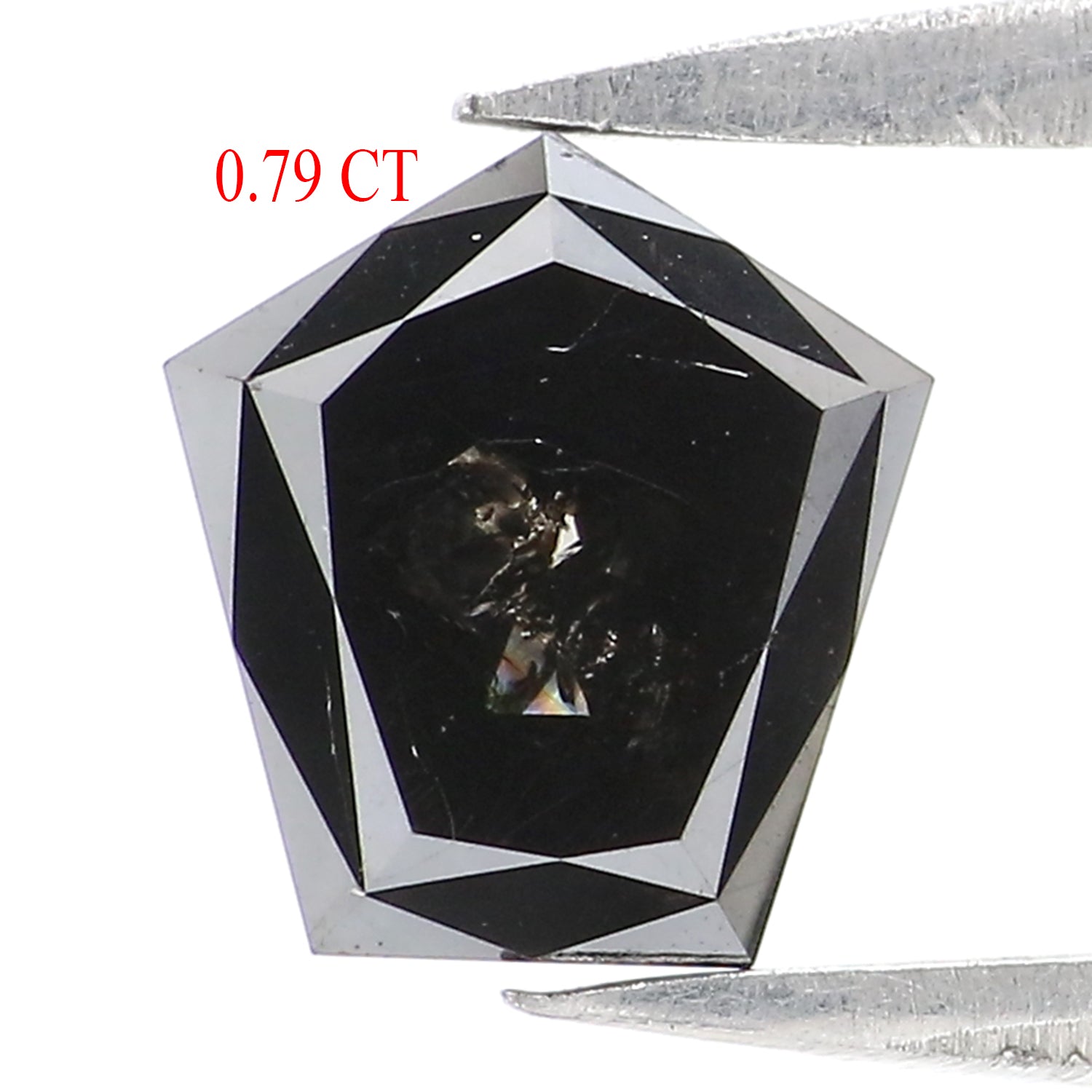 Natural Loose Pentagon Diamond, Black Color Pentagon Diamond, Natural Loose Diamond, Pentagon Rose Cut Diamond, 0.79 CT Pentagon Shape L9788