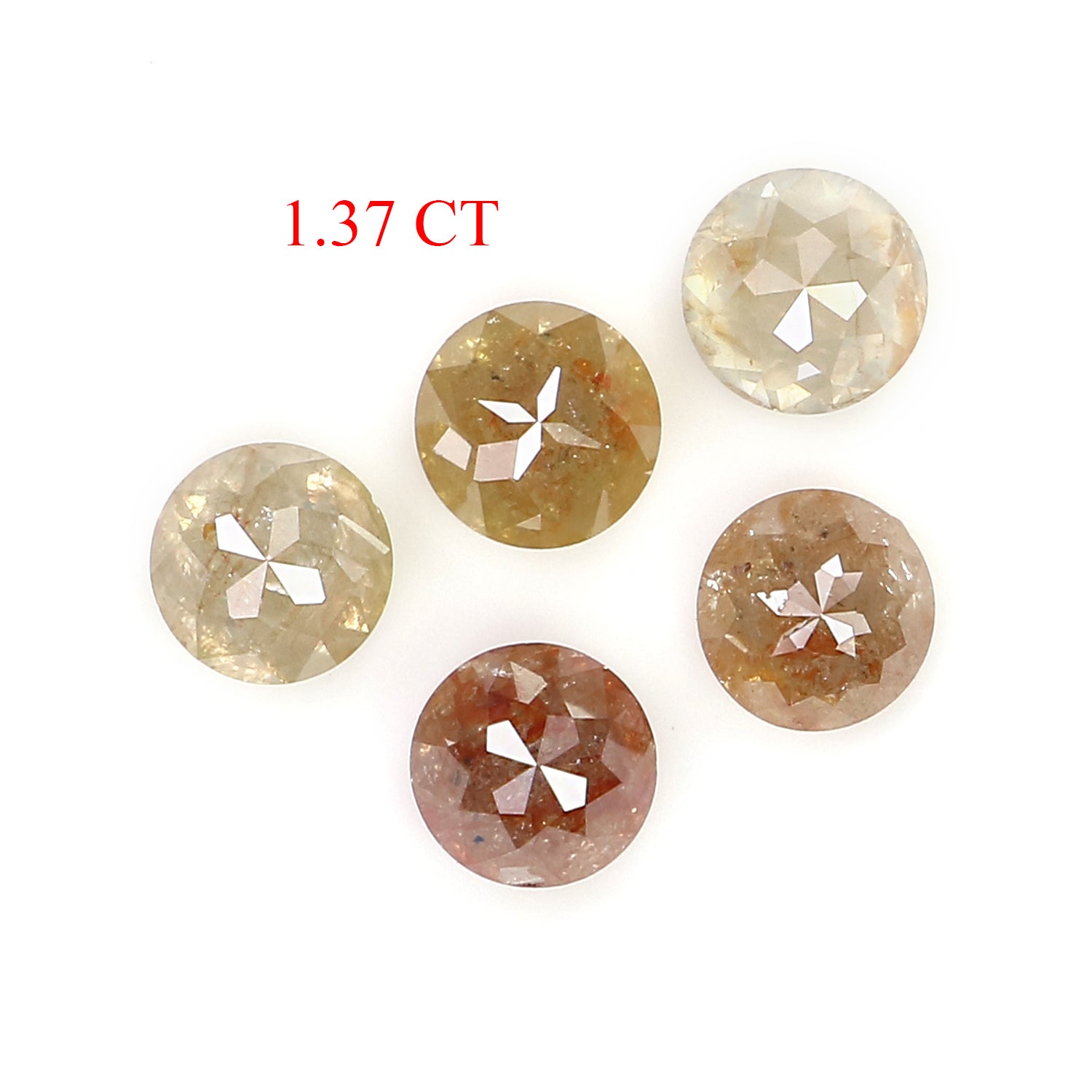 1.37 CT Natural Loose Round Rose Cut Diamond Brown Color Round Shape Diamond 3.50 MM Natural Loose Grey Color Round Rose Cut Diamond LQ1702