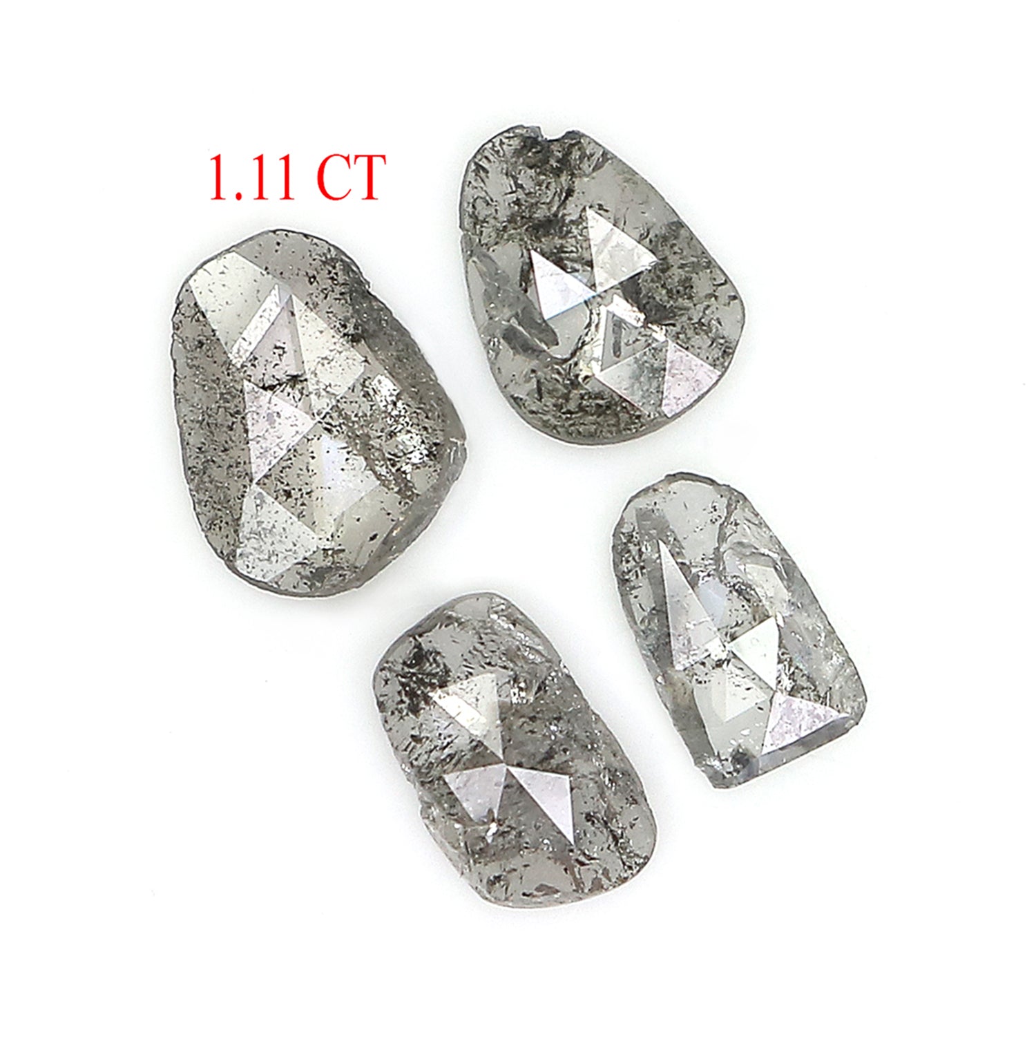 1.11 Ct Natural Loose Slice Cut Diamond Salt And Pepper Uncut Diamond 6.50 MM Natural Diamond Black Grey Color Irregular Cut Diamond LQ3300