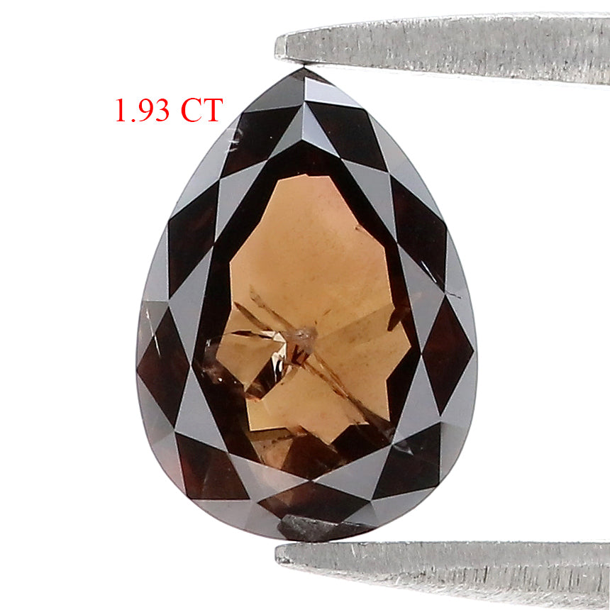 1.93 CT Natural Loose Pear Shape Diamond Brown Color Pear Cut Diamond 9.70 MM Natural Loose Brown Diamond Pear Rose Cut Diamond LQ3274