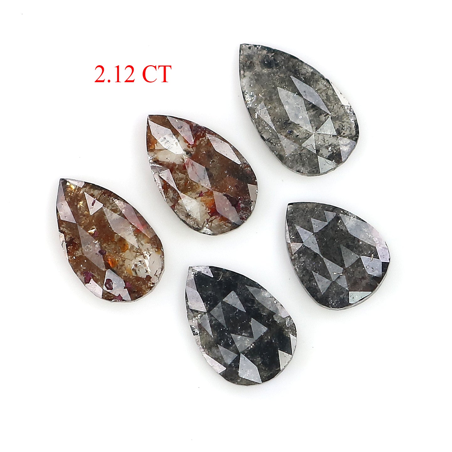 2.12 CT Natural Loose Pear Shape Diamond Black Color Pear Cut Diamond 8.70 MM Natural Loose Brown Color Diamond Pear Rose Cut Diamond LQ3161