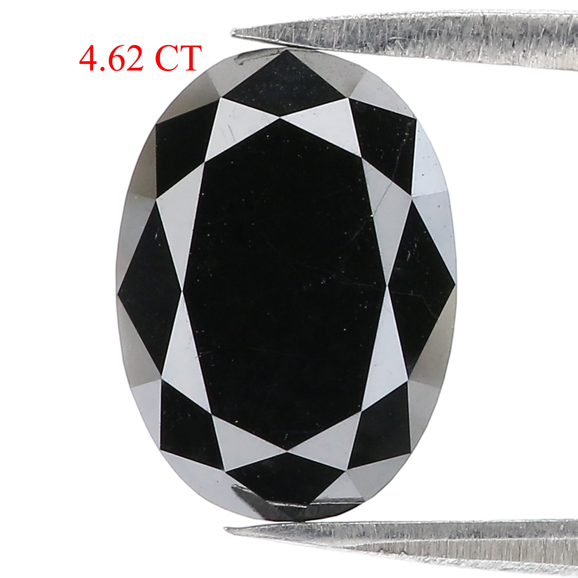 4.62 CT Natural Loose Oval Cut Diamond Black Oval Diamond 11.90 MM Natural Loose Diamond Black Color Oval Shape Rose Cut Diamond LQ3118