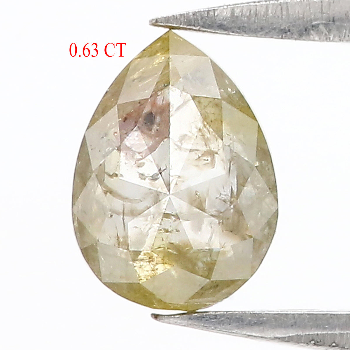 0.63 CT Natural Loose Pear Shape Diamond Yellow Color Pear Shape Diamond 6.75 MM Natural Loose Grey Diamond Pear Rose Cut Diamond LQ3087