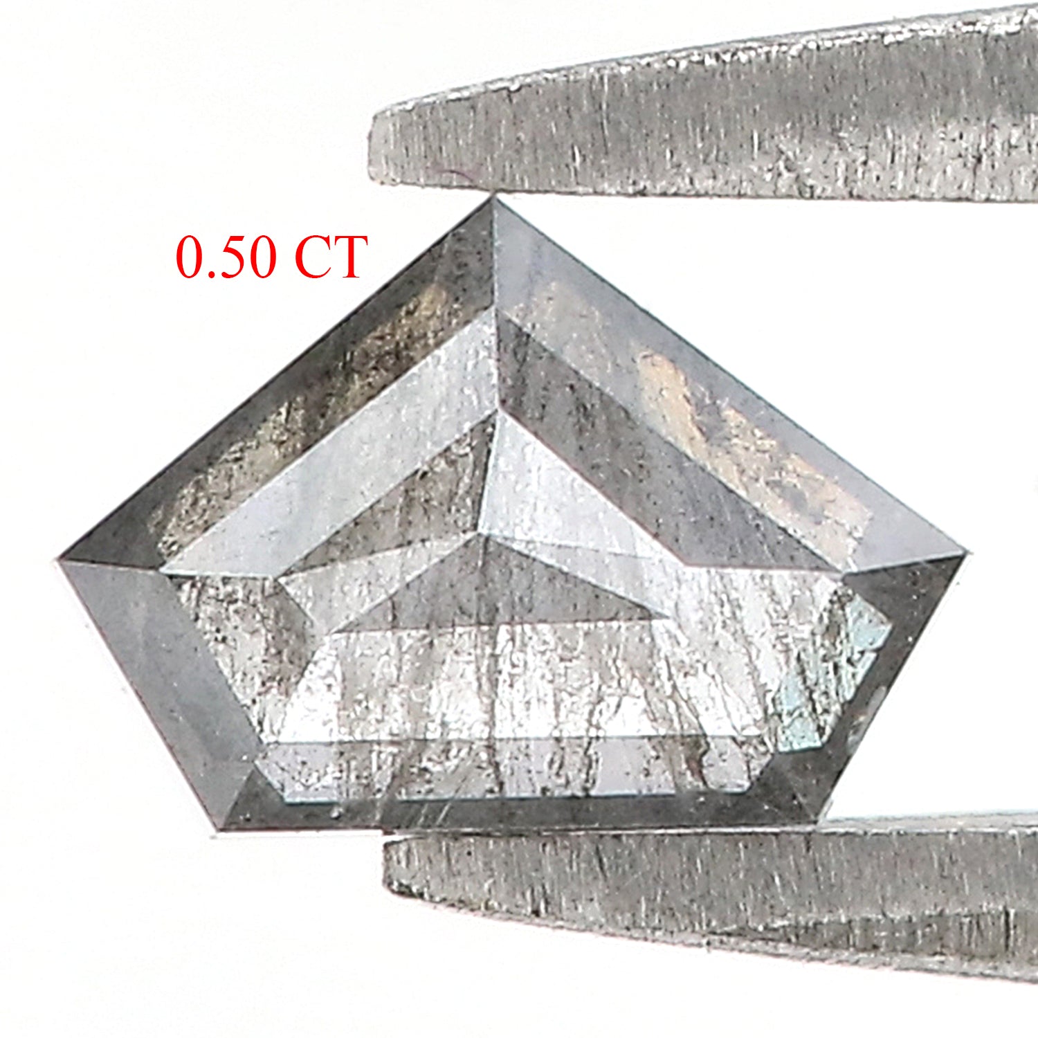 0.50 CT Natural Loose Shield Shape Diamond Salt And Pepper Shield Cut Diamond 4.45 MM Natural Loose Black Grey Color Shield Diamond QL192