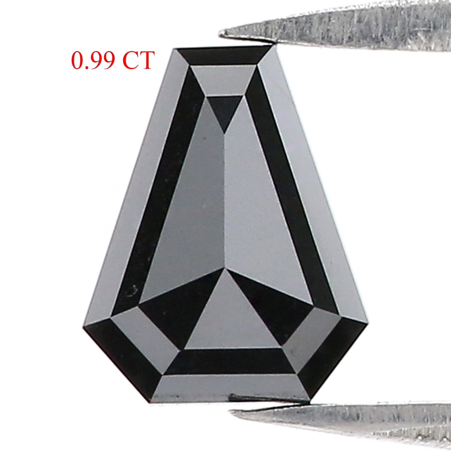 0.99 CT Natural Loose Coffin Shape Diamond Black Color Coffin Cut Diamond 7.40 MM Natural Loose Black Color Coffin Rose Cut Diamond LQ3189