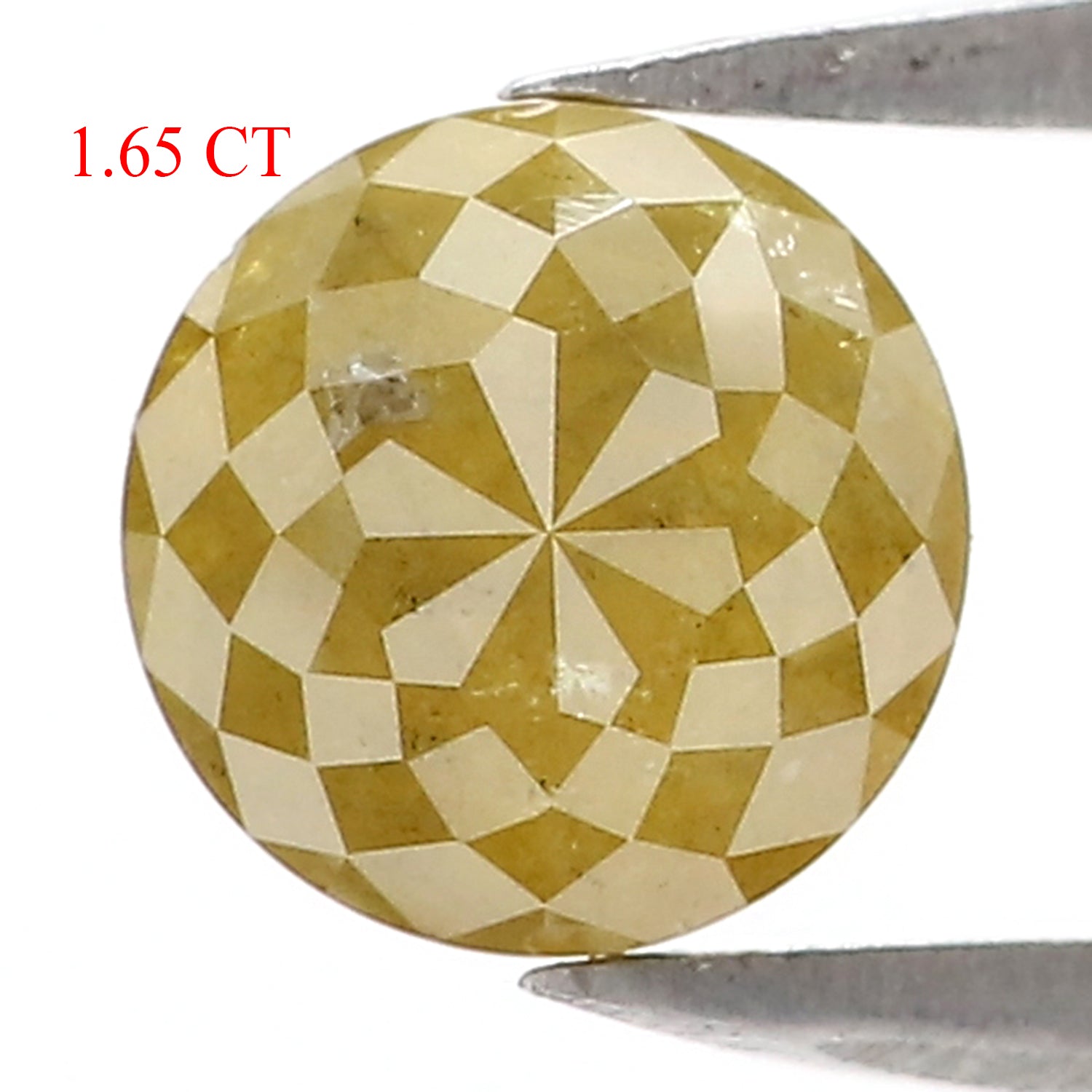 1.65 CT Natural Loose Round Rose Cut Diamond Yellow Color Round Shape Diamond 6.60 MM Natural Yellow Color Round Rose Cut Diamond LQ5279