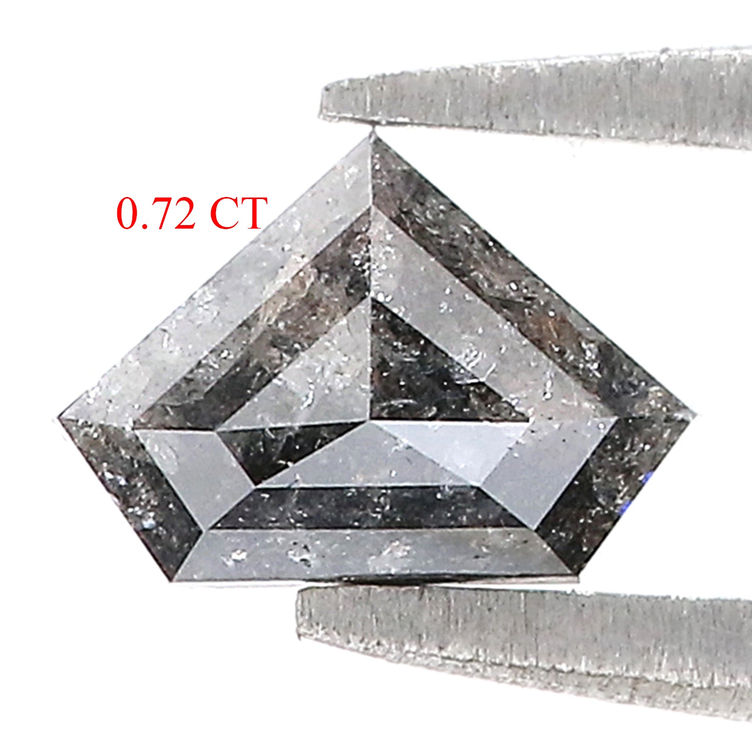 0.72 CT Natural Loose Shield Shape Diamond Salt And Pepper Shield Diamond 5.25 MM Natural Loose Black Color Shield Rose Cut Diamond QL007