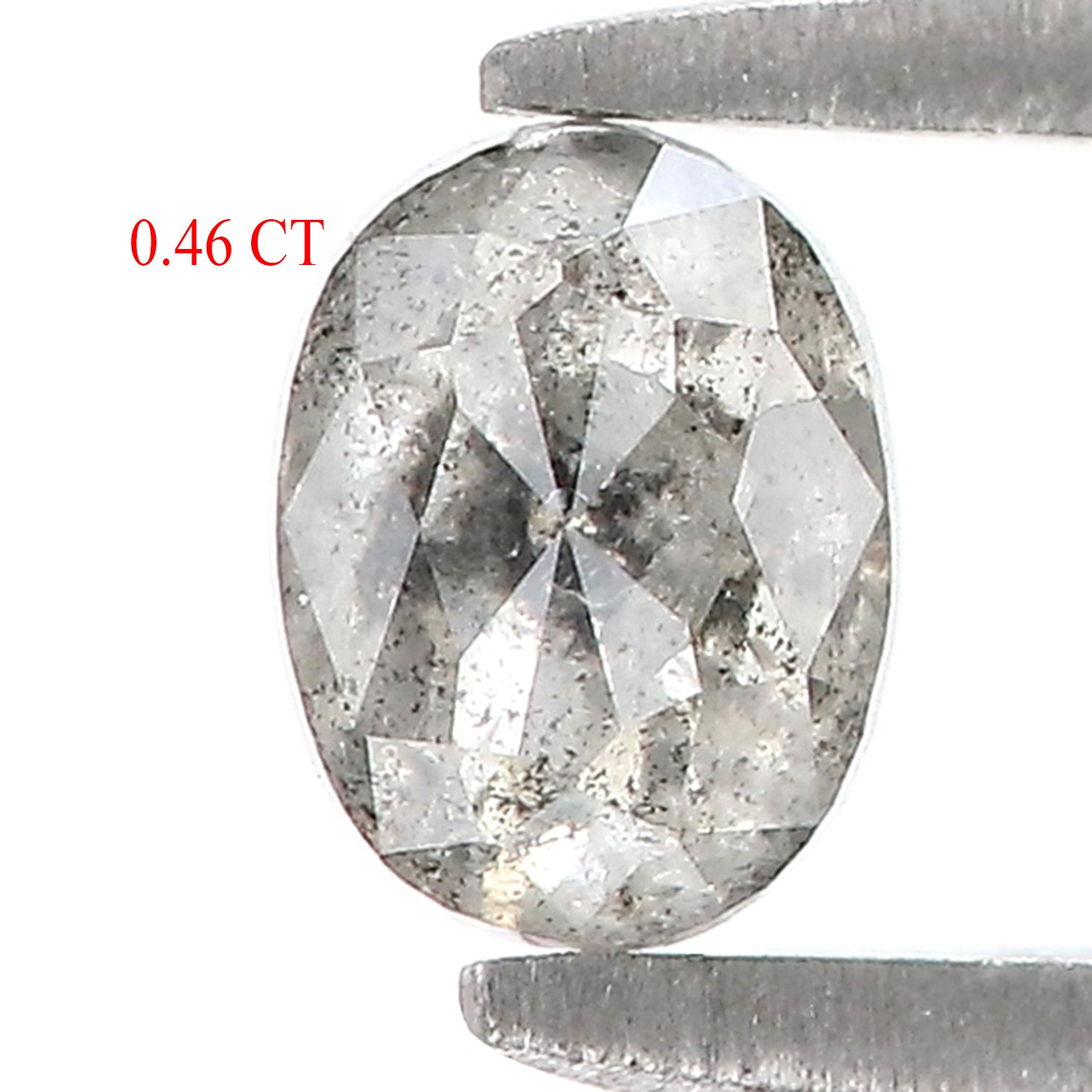 0.46 Ct Natural Loose Oval Shape Diamond Black Grey Color Oval Cut Diamond 5.10 MM Natural Loose Salt and Pepper Oval Shape Diamond QL383