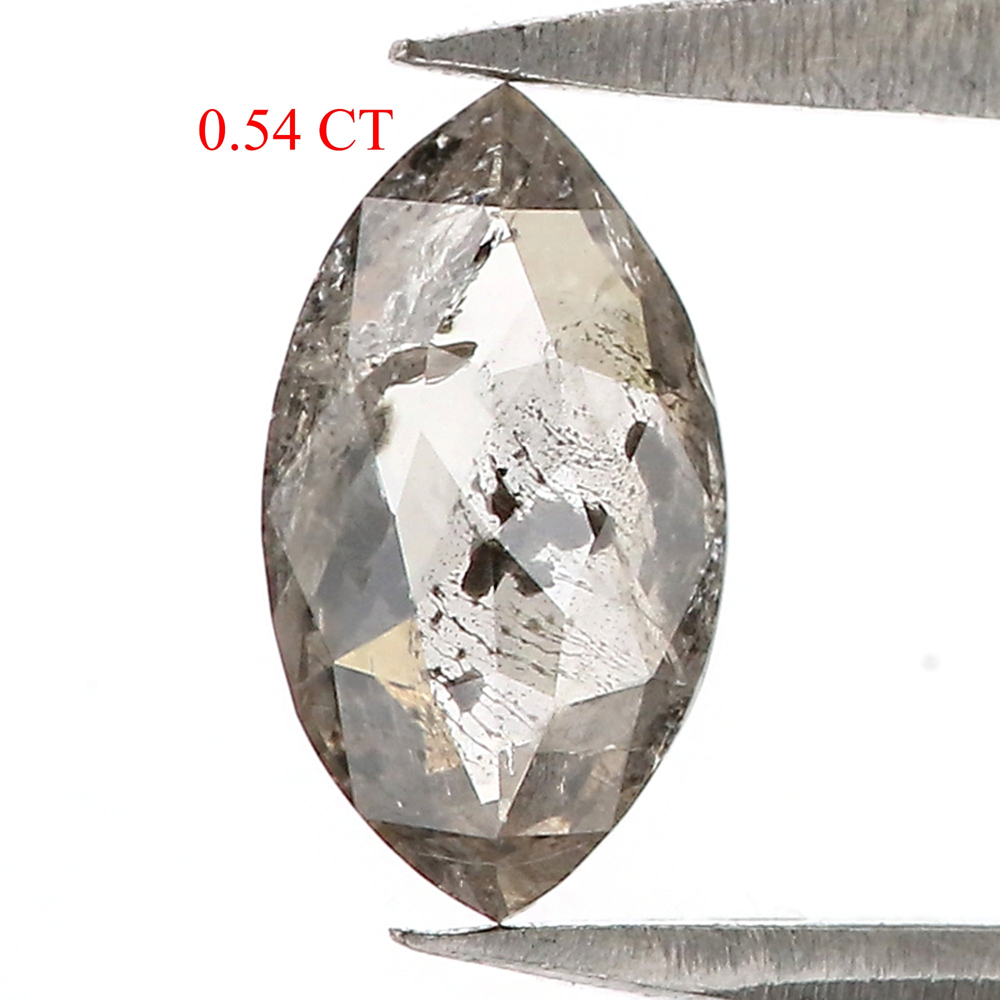 0.54 CT Natural Loose Marquise Shape Diamond Salt And Pepper Marquise Rose Cut Diamond 7.80 MM Black Grey Color Marquise Cut Diamond QL348