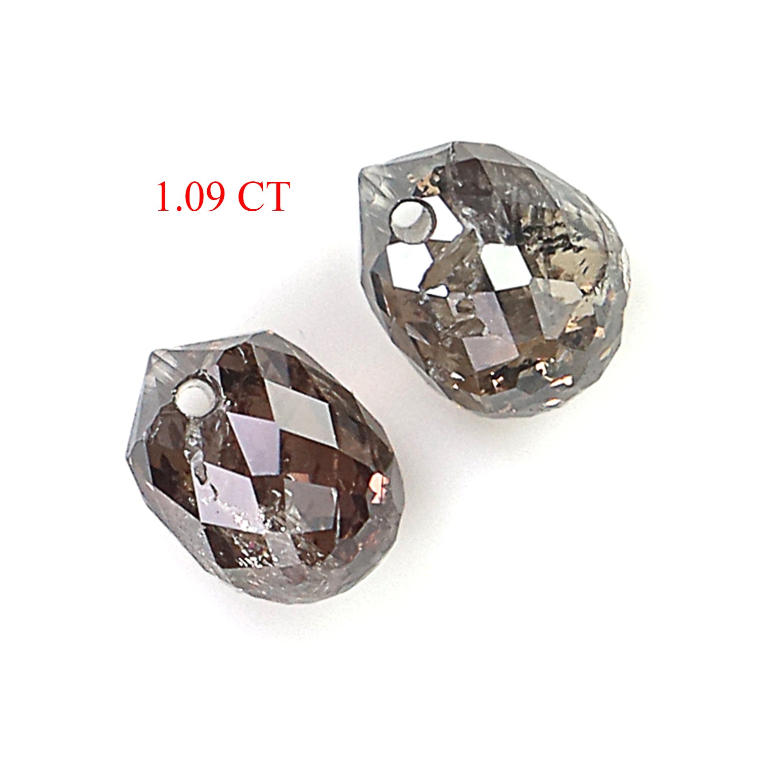 1.09 Ct Natural Loose Briolette Shape Diamond Brown Color Drop Diamond 4.80 MM Natural Loose Brown Color Briolette Rose Cut Diamond KQ2277