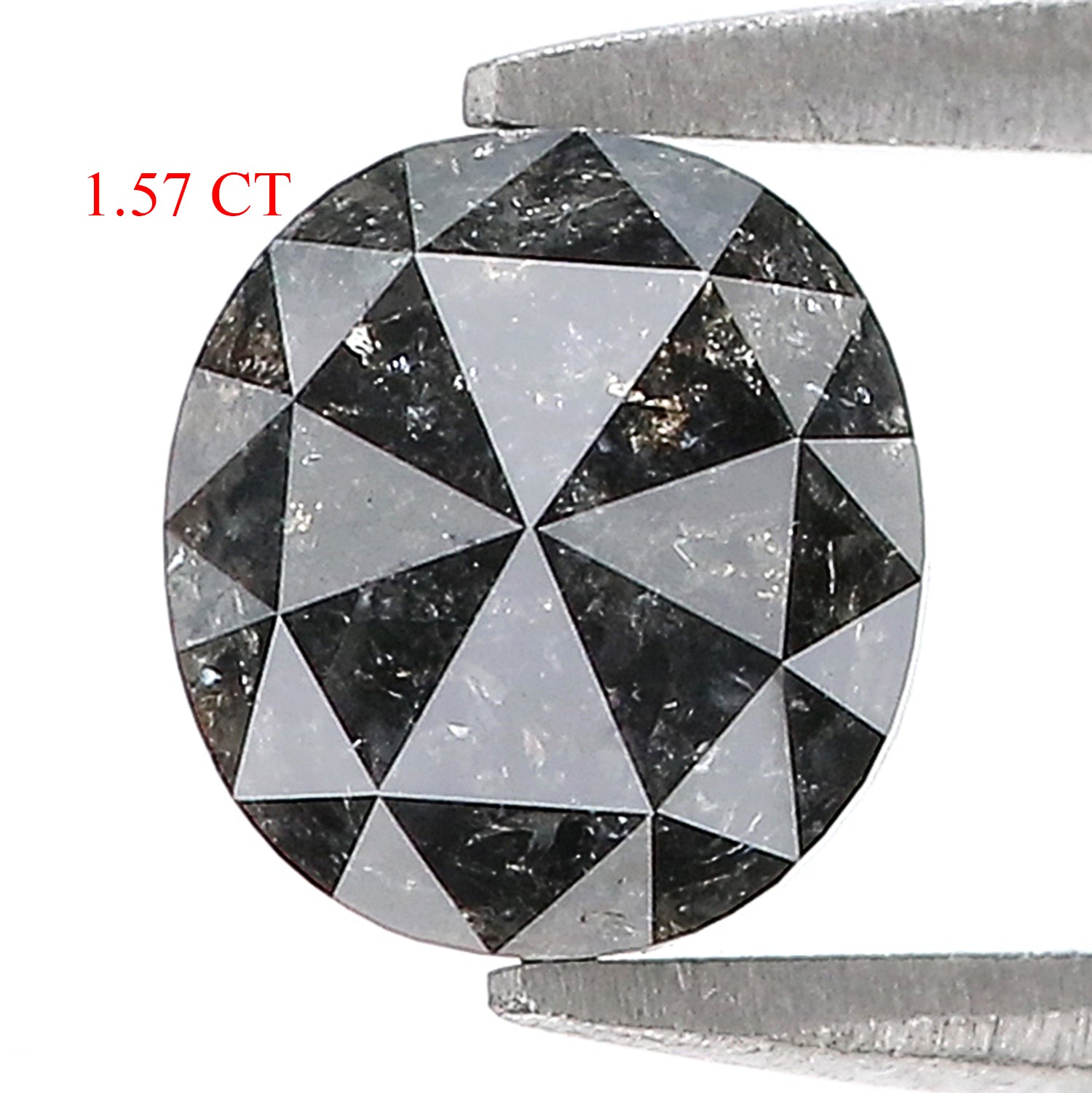 1.57 CT Natural Loose Oval Shape Diamond Black Loose Oval Shape Diamond 6.90 MM Natural Loose Black Color Oval Rose Cut Diamond QK1953