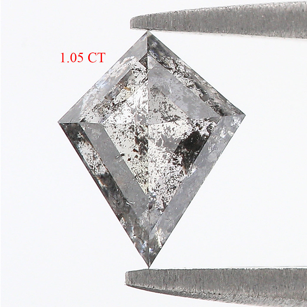 1.05 CT Natural Loose Kite Shape Diamond Salt And Pepper Kite Cut Diamond 8.55 MM Natural Black Grey Color Kite Rose Cut Diamond LQ3277