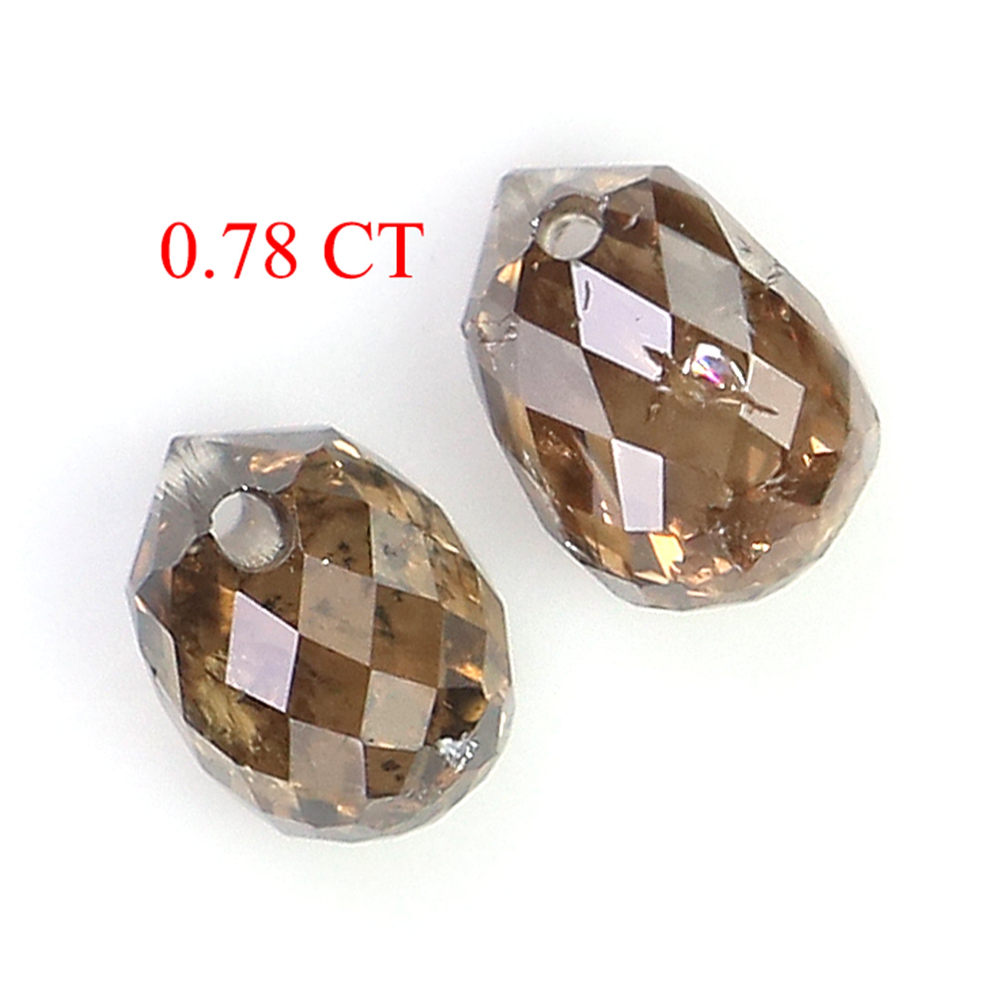 0.78 Ct Natural Loose Briolette Shape Diamond Brown Color Drop Diamond 4.20 MM Natural Loose Brown Color Briolette Rose Cut Diamond LQ9890