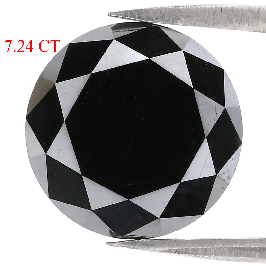 7.24 CT Natural Loose Round Shape Diamond Black Color Round Diamond 12.05 MM Natural Loose Black Color Round Rose Cut Diamond LQ3117