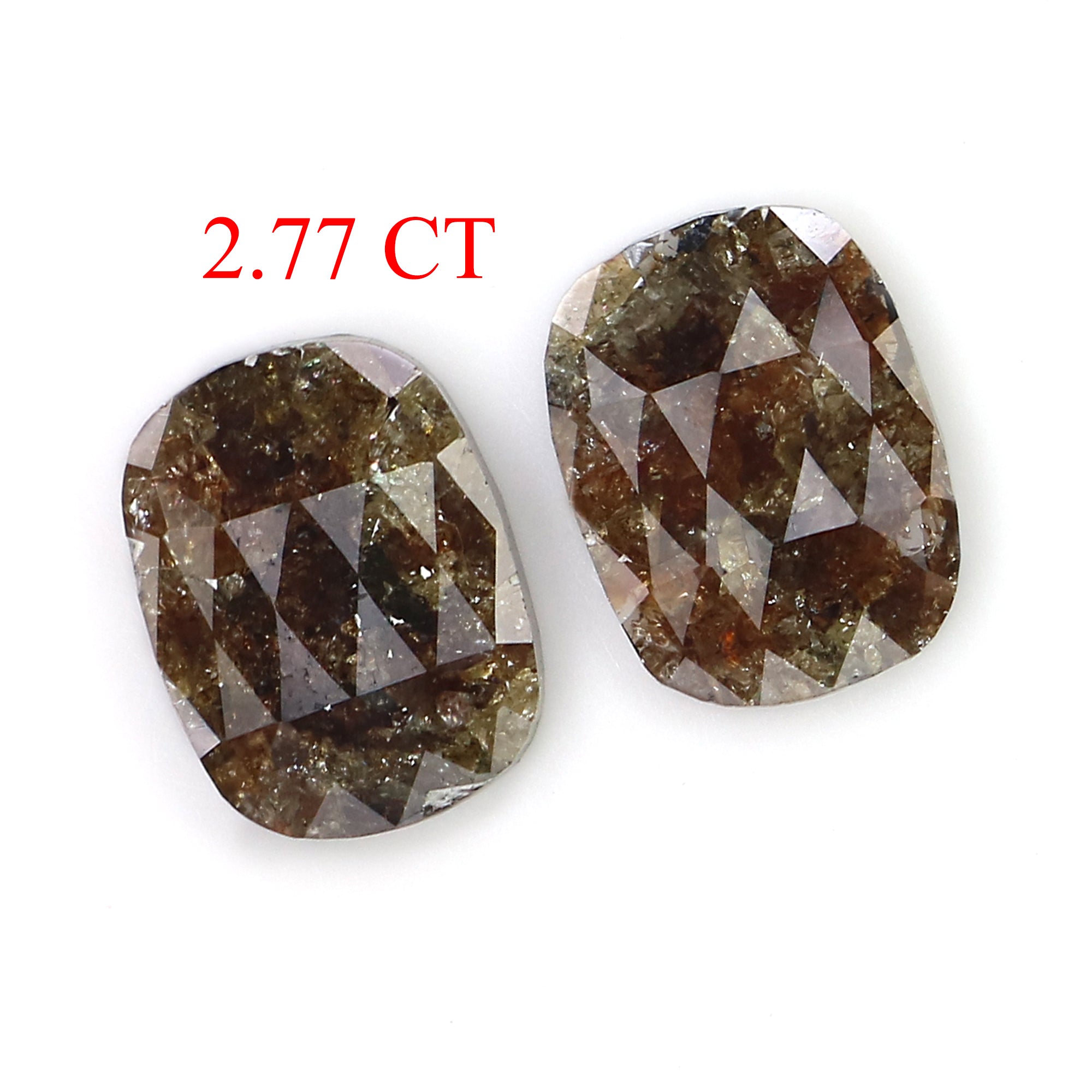 2.77 CT Natural Loose Oval Shape Pair Diamond Brown Color Diamond 9.10 MM Natural Loose Diamond Oval Cut Diamond Oval Pair Diamond LQ3162