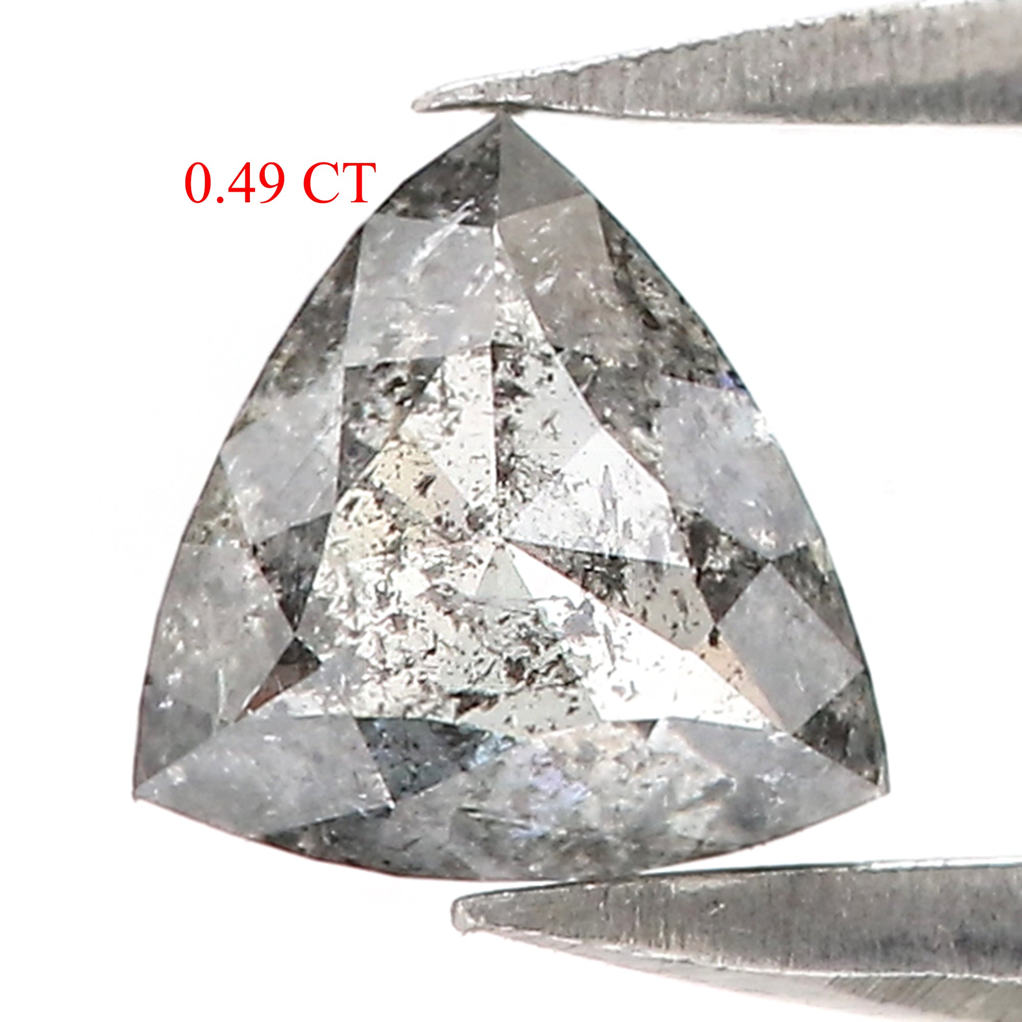 0.49 CT Natural Loose Triangle Shape Diamond Salt And Pepper Triangle Cut Diamond 5.10 MM Black Grey Triangle Shape Rose Cut Diamond QL3138