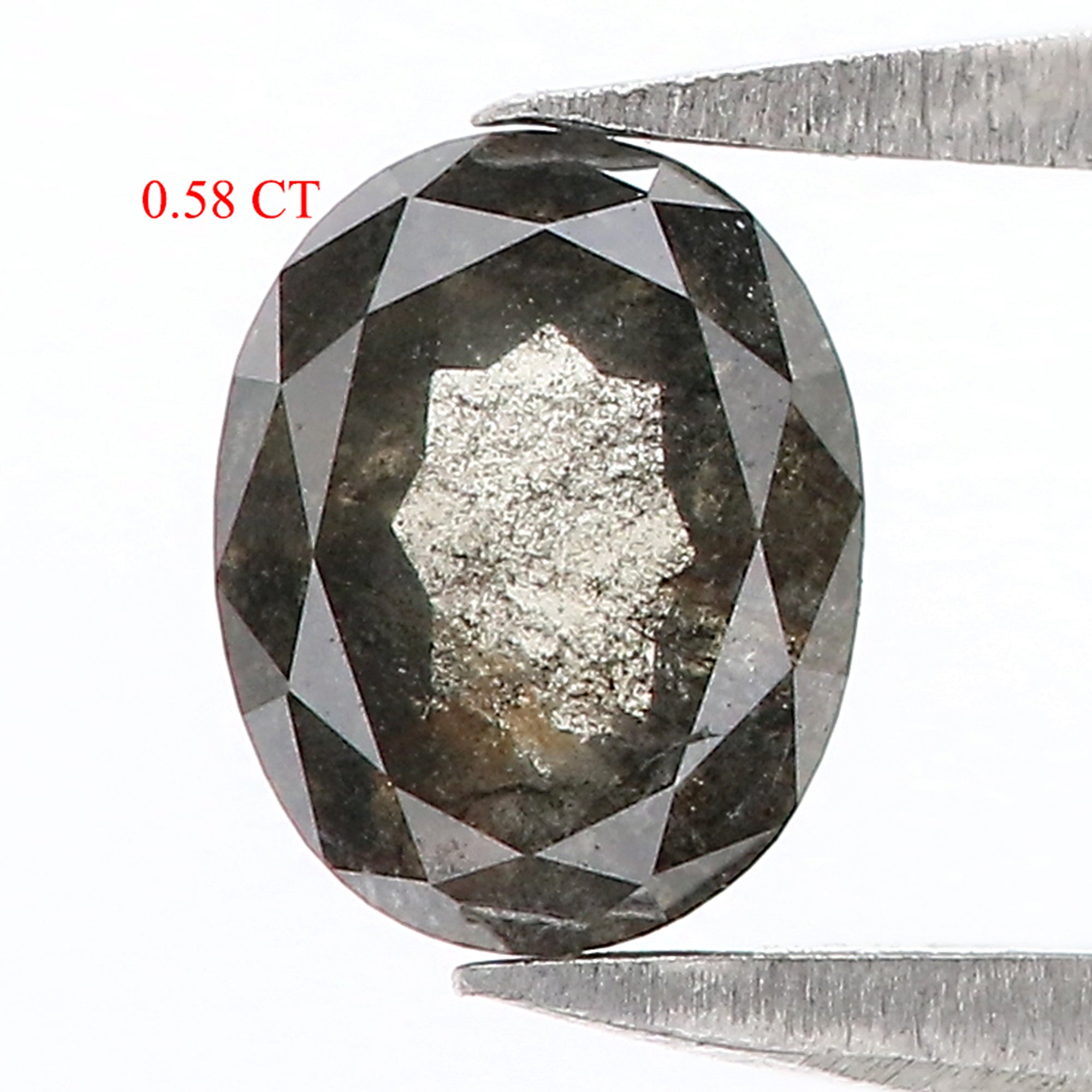 0.58 Ct Natural Loose Oval Shape Diamond Black Grey Color Oval Cut Diamond 5.90 MM Natural Loose Salt and Pepper Oval Shape Diamond QL614