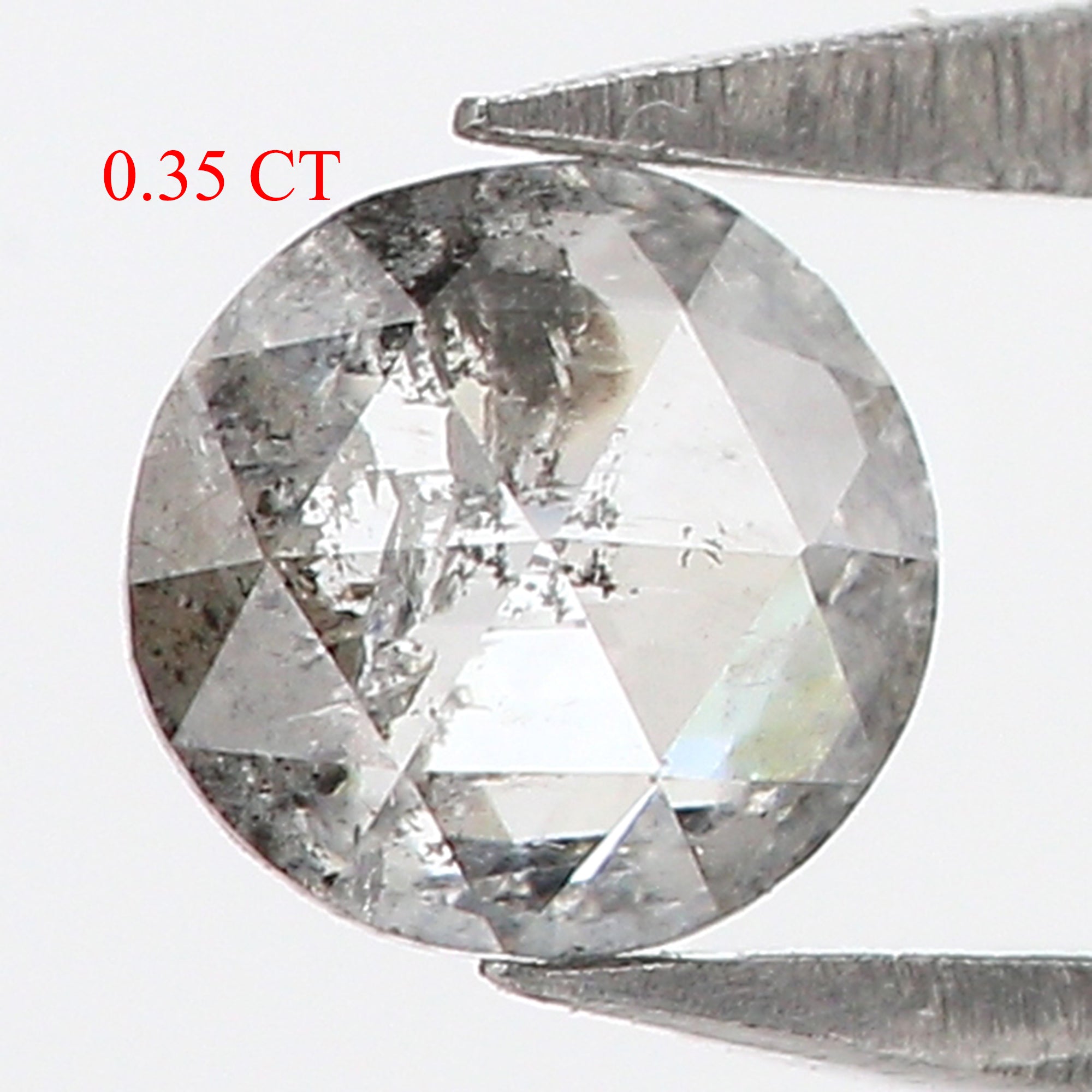 0.35 CT Natural Loose Round Rose Cut Diamond Salt And Pepper Round Shape Diamond 4.65 MM Natural Black Grey Round Rose Cut Diamond QL3141