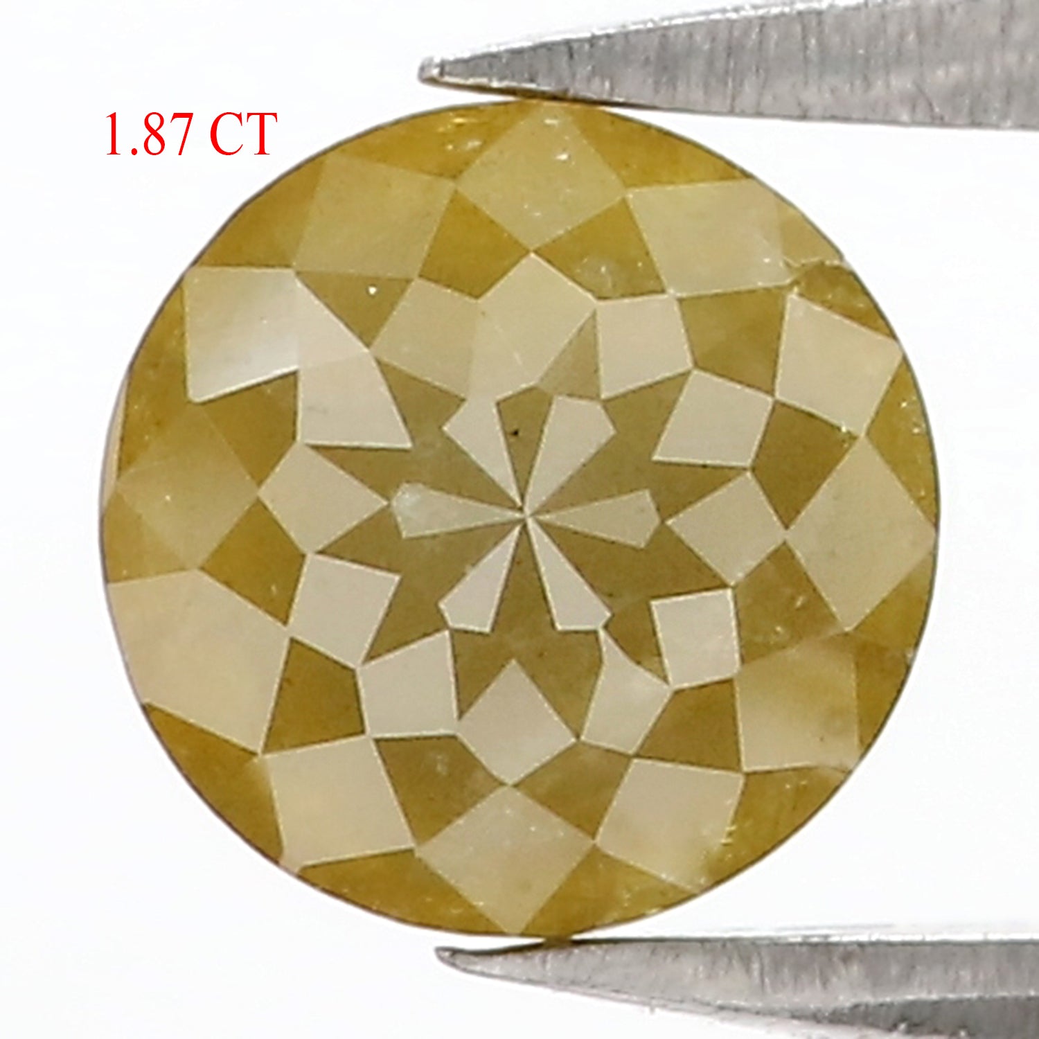 1.87 CT Natural Loose Round Rose Cut Diamond Yellow Color Round Shape Diamond 6.75 MM Natural Green Color Round Rose Cut Diamond LQ9857