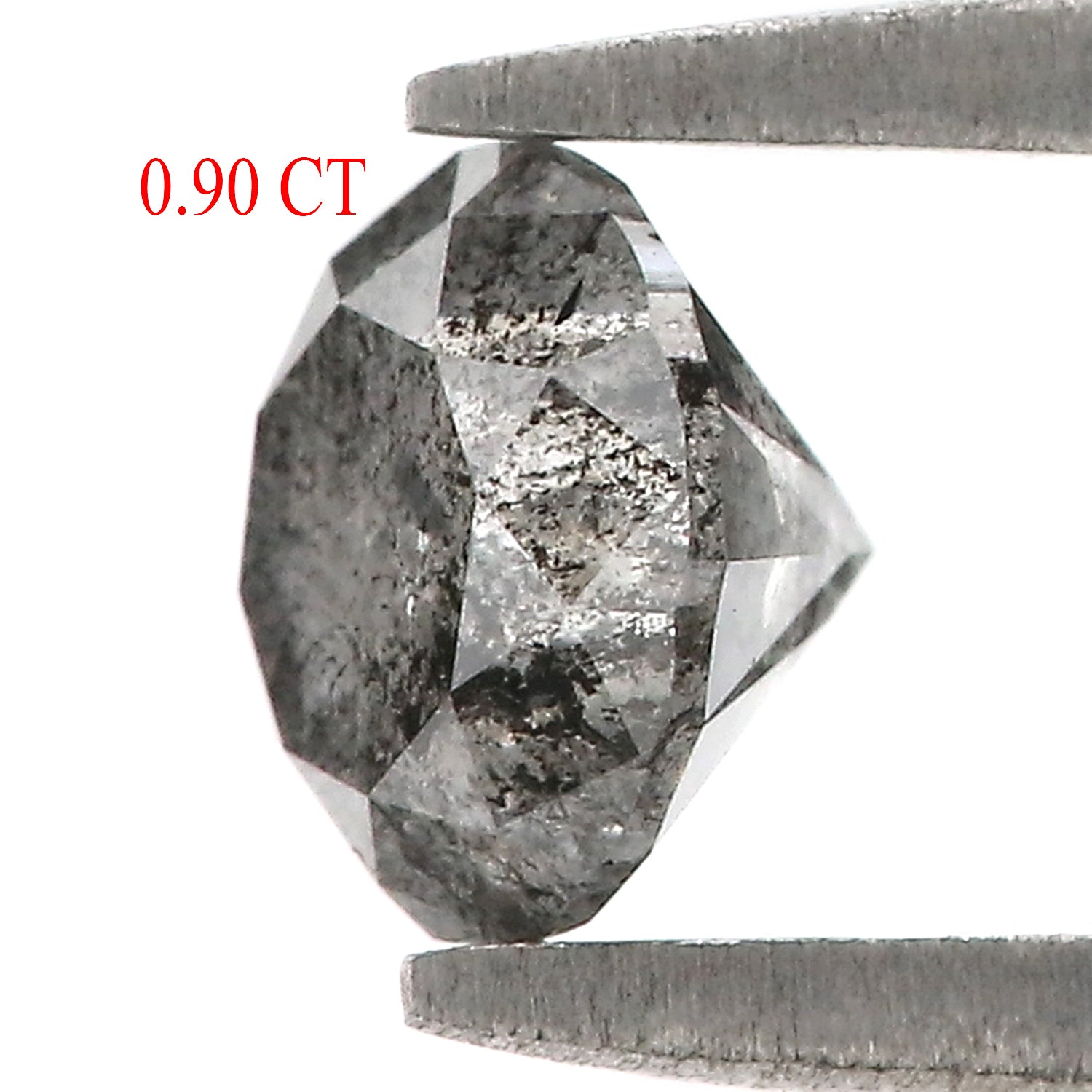 0.90 CT Natural Loose Round Shape Diamond Black Grey Color Round Cut Diamond 5.75 MM Salt And Pepper Round Brilliant Cut Diamond LQ3278