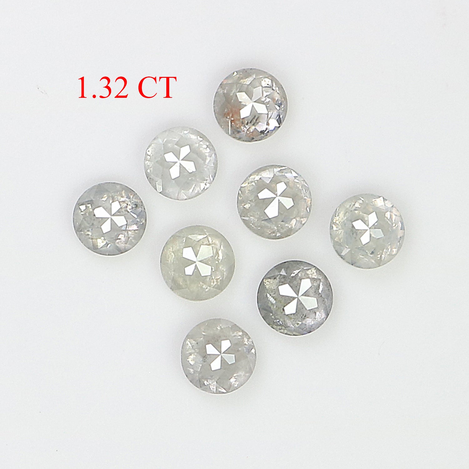 1.32 CT Natural Loose Round Rose Cut Diamond Grey Color Round Shape Diamond 3.05 MM Natural Loose Grey Color Round Rose Cut Diamond LQ3265