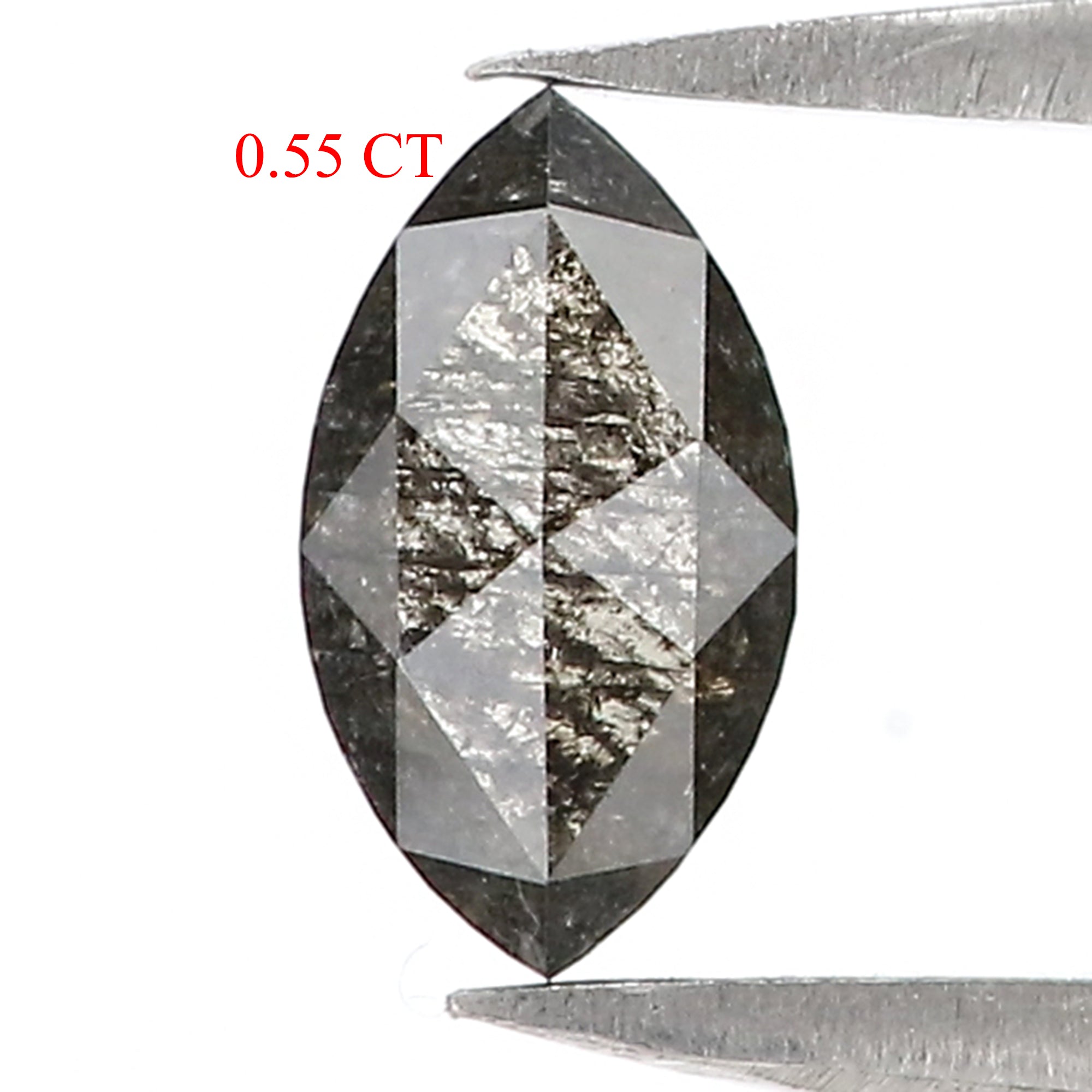 0.55 CT Natural Loose Marquise Shape Diamond Salt And Pepper Marquise Rose Cut Diamond 7.45 MM Black Grey Color Marquise Cut Diamond QL3120