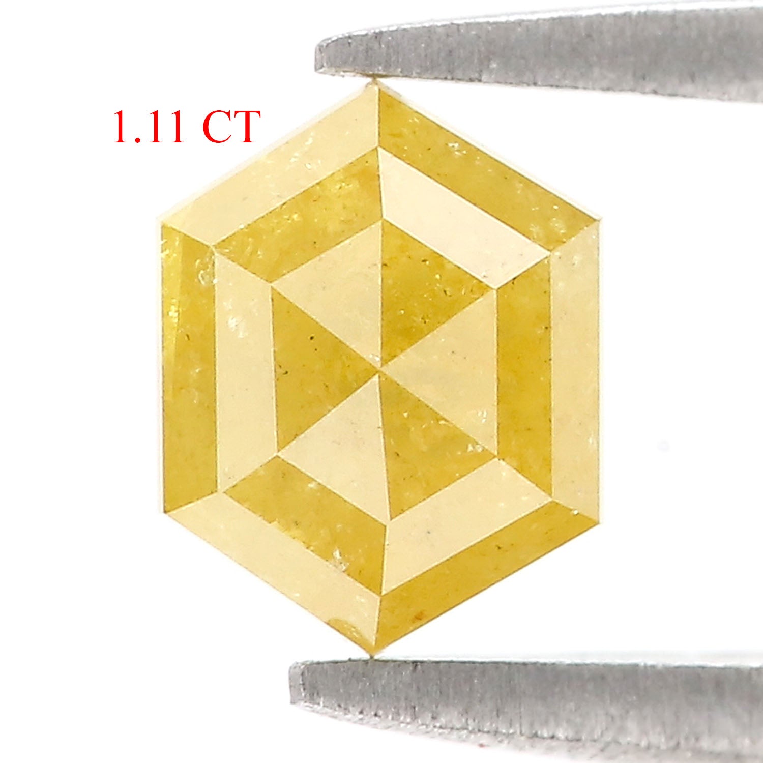 1.11 CT Natural Loose Hexagon Shape Diamond Yellow Color Hexagon Cut Diamond 6.95 MM Natural Loose Hexagon Shape Rose Cut Diamond QL9756