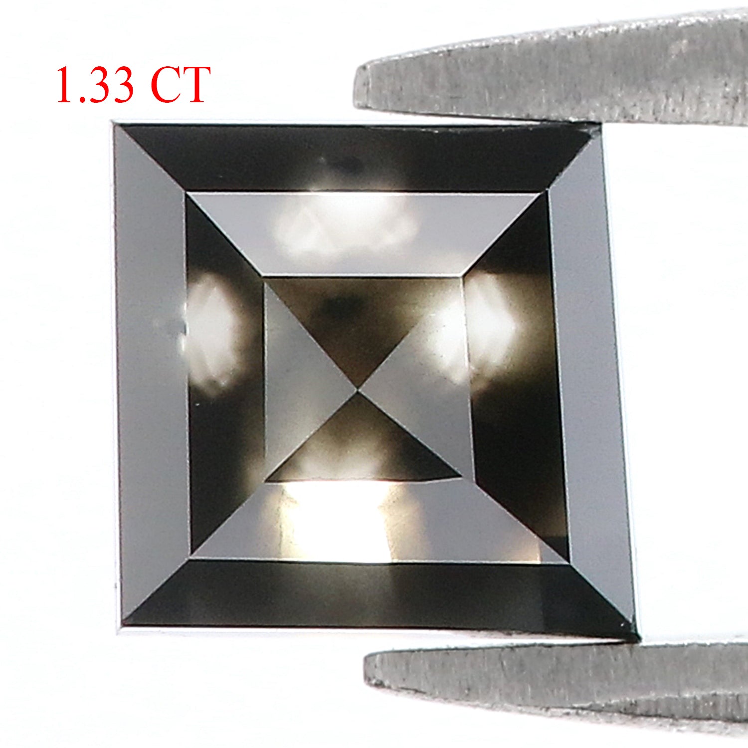 1.33 Ct IGI CERTIFIED Natural Loose Modified Princess Cut Diamond Black Color Diamond 5.85 MM Natural Black Color Princess Diamond QL8961